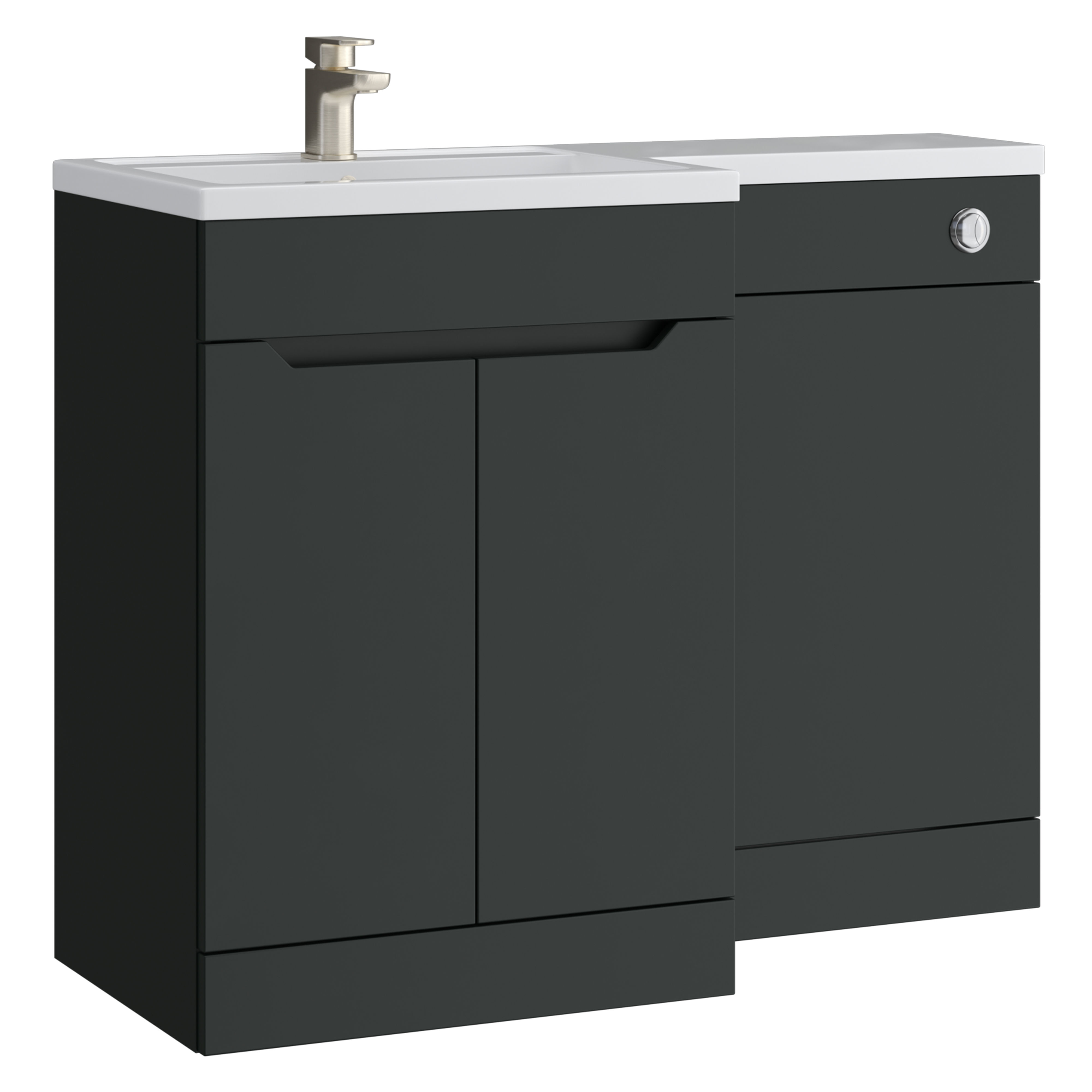Kartell K-Vit Urban L-Shaped WC Unit Anthracite 500mm - URBLSWC-MA