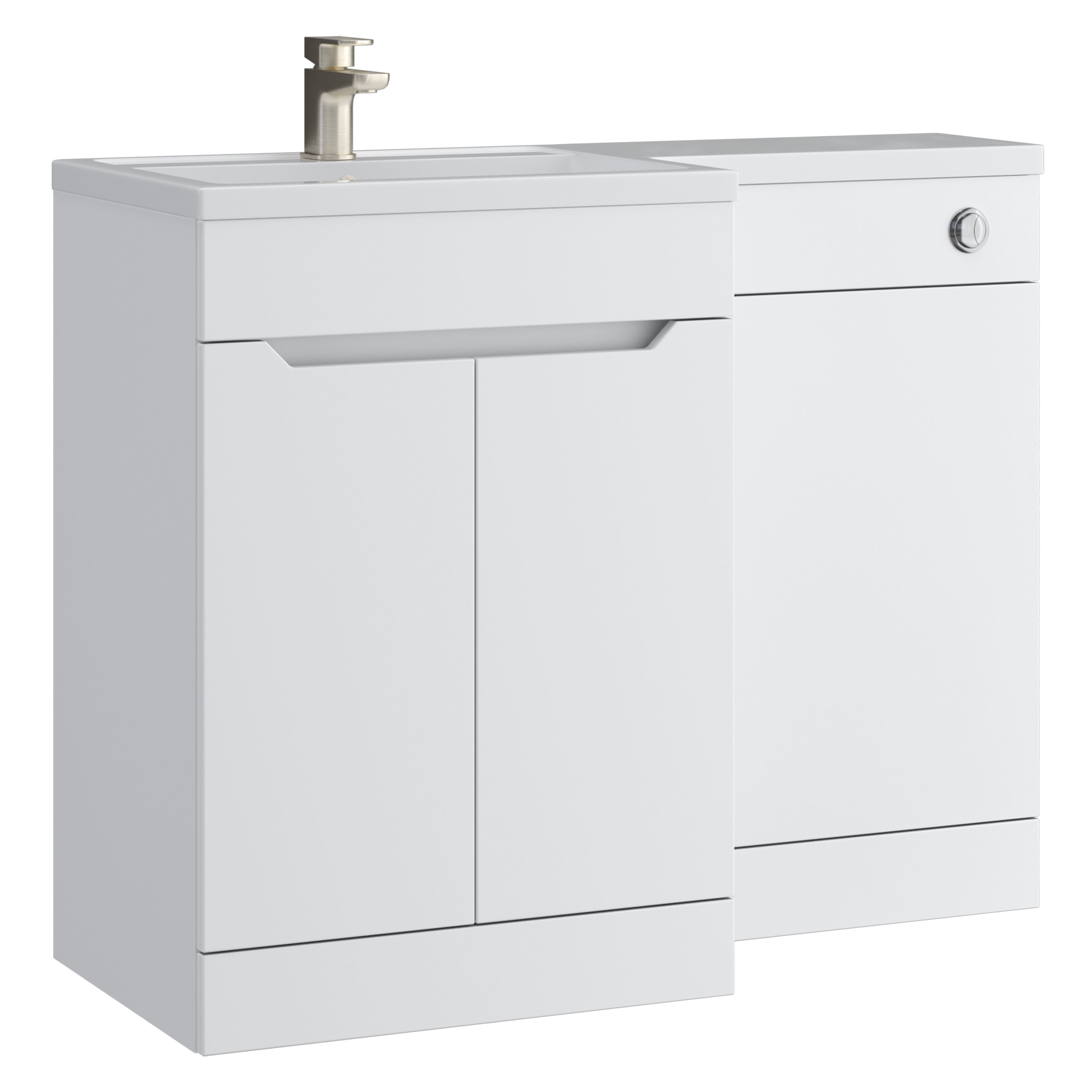 Kartell K-Vit Urban L-Shaped WC Unit Matt White 500mm - URBLSWC-SW