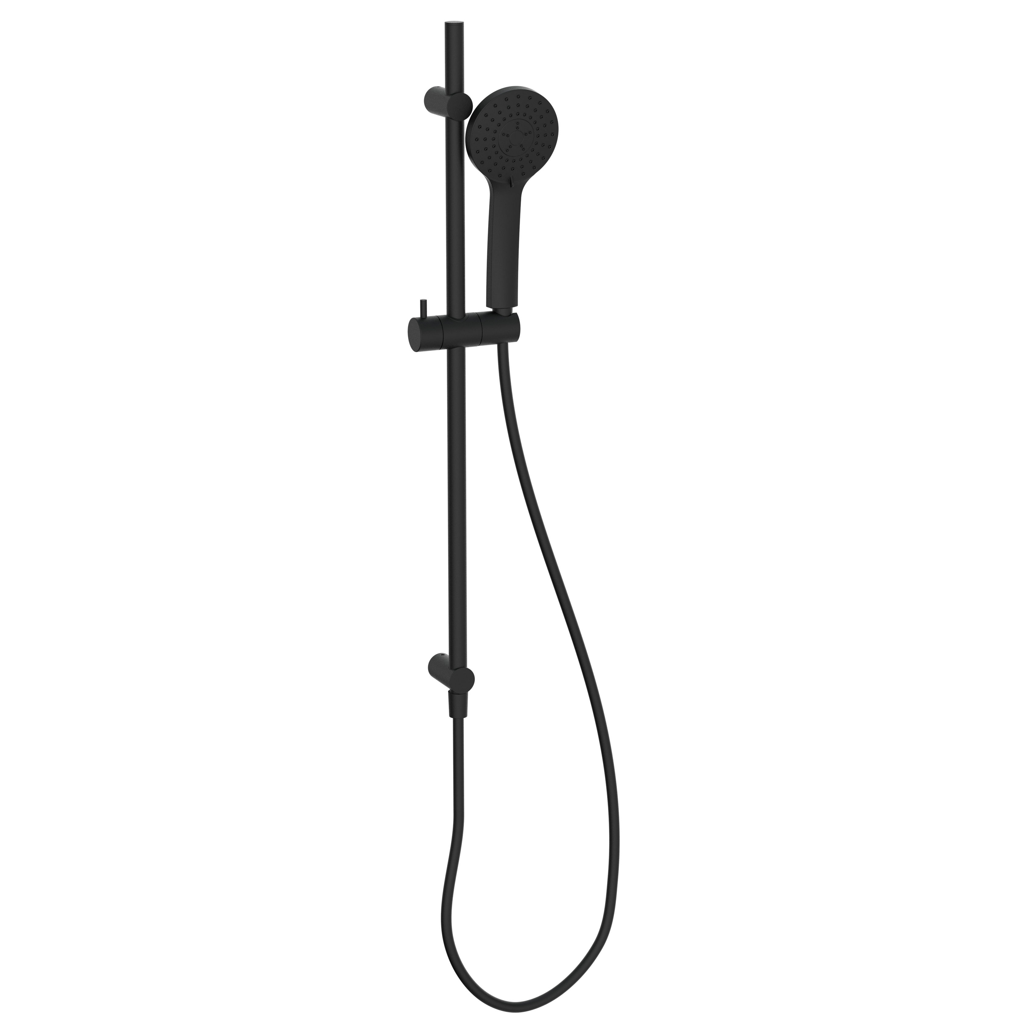 Kartell K-Vit Puro Adjustable Shower Slide Rail (Built-In Outlet) Matt Black - SHO161PO