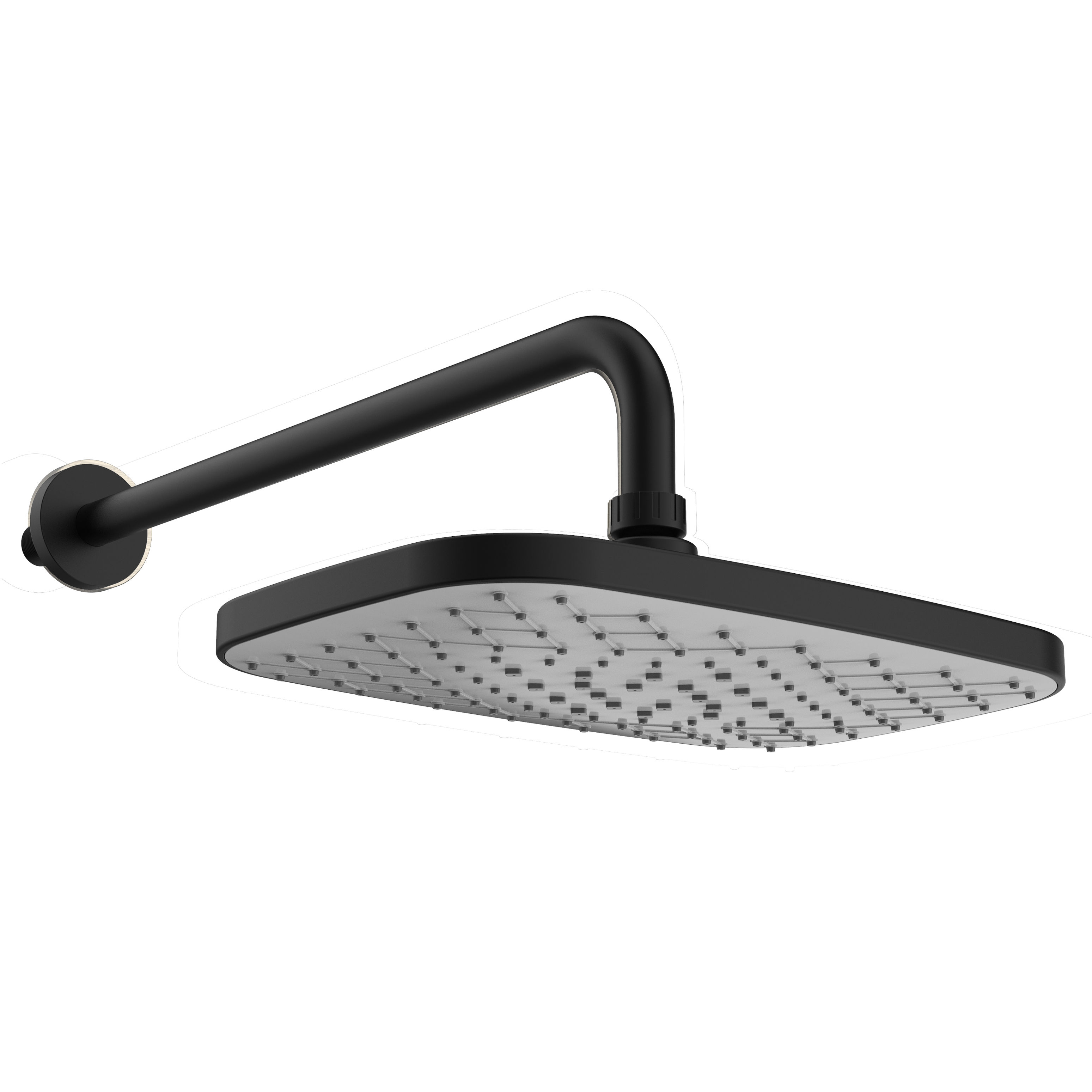 Kartell K-Vit Kolt Fixed Shower Head and Arm Matt Black - SHO315KBL
