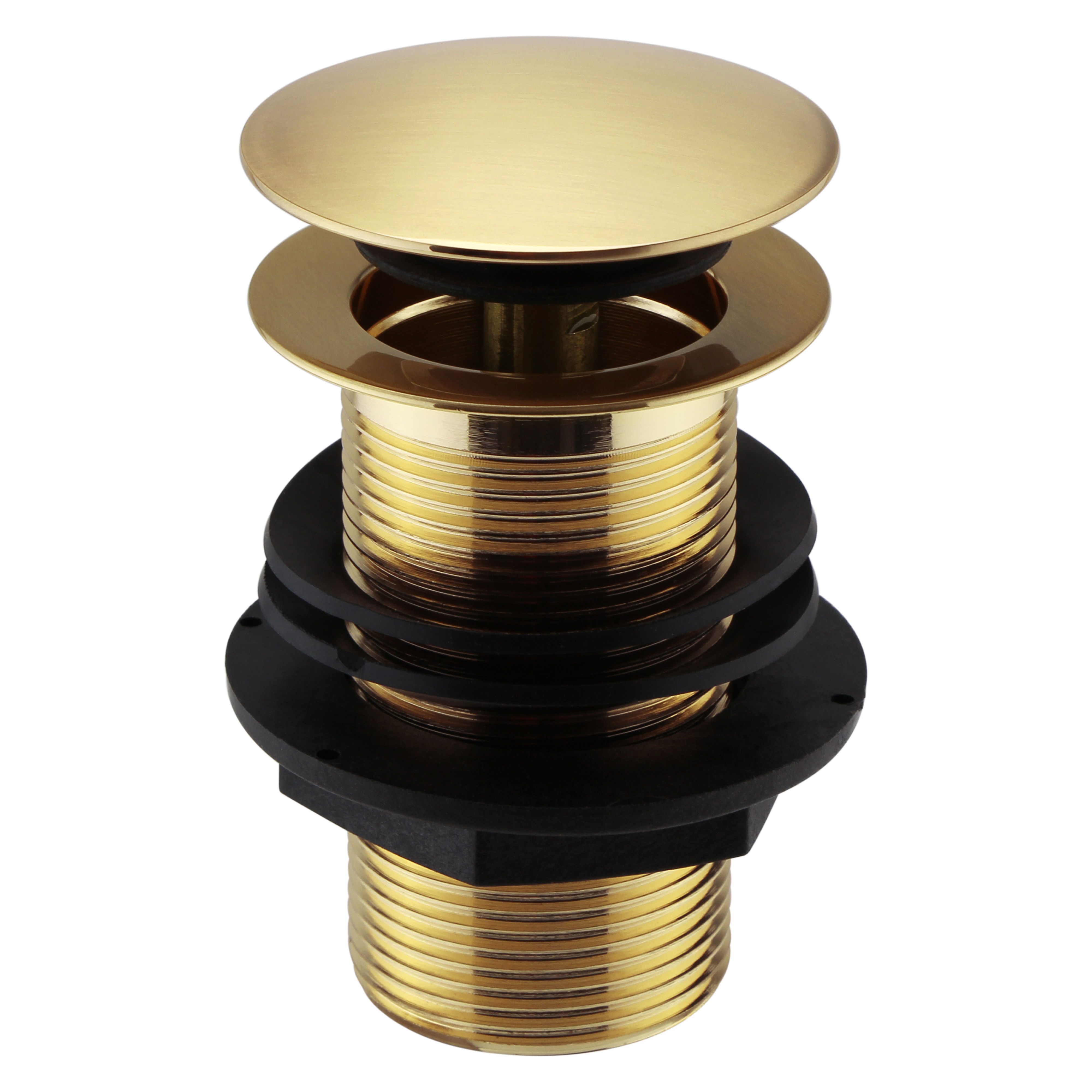 Kartell K-Vit Ottone Unslotted Sprung Plug Basin Waste Brushed Brass - WAS051