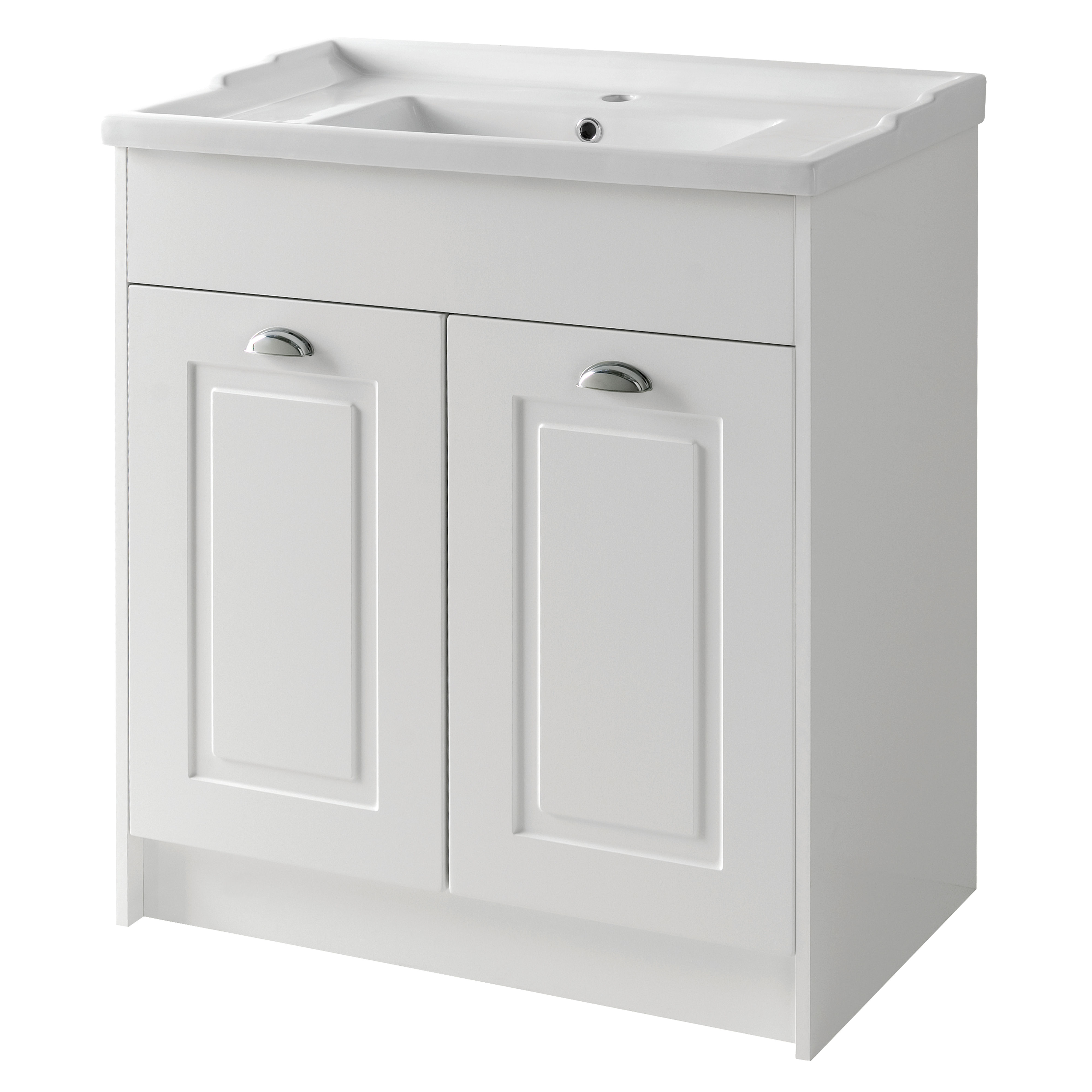 Kartell K-Vit Astley Floor Standing 2 Door Bathroom Vanity Unit Matt White 800mm - FUR501AS