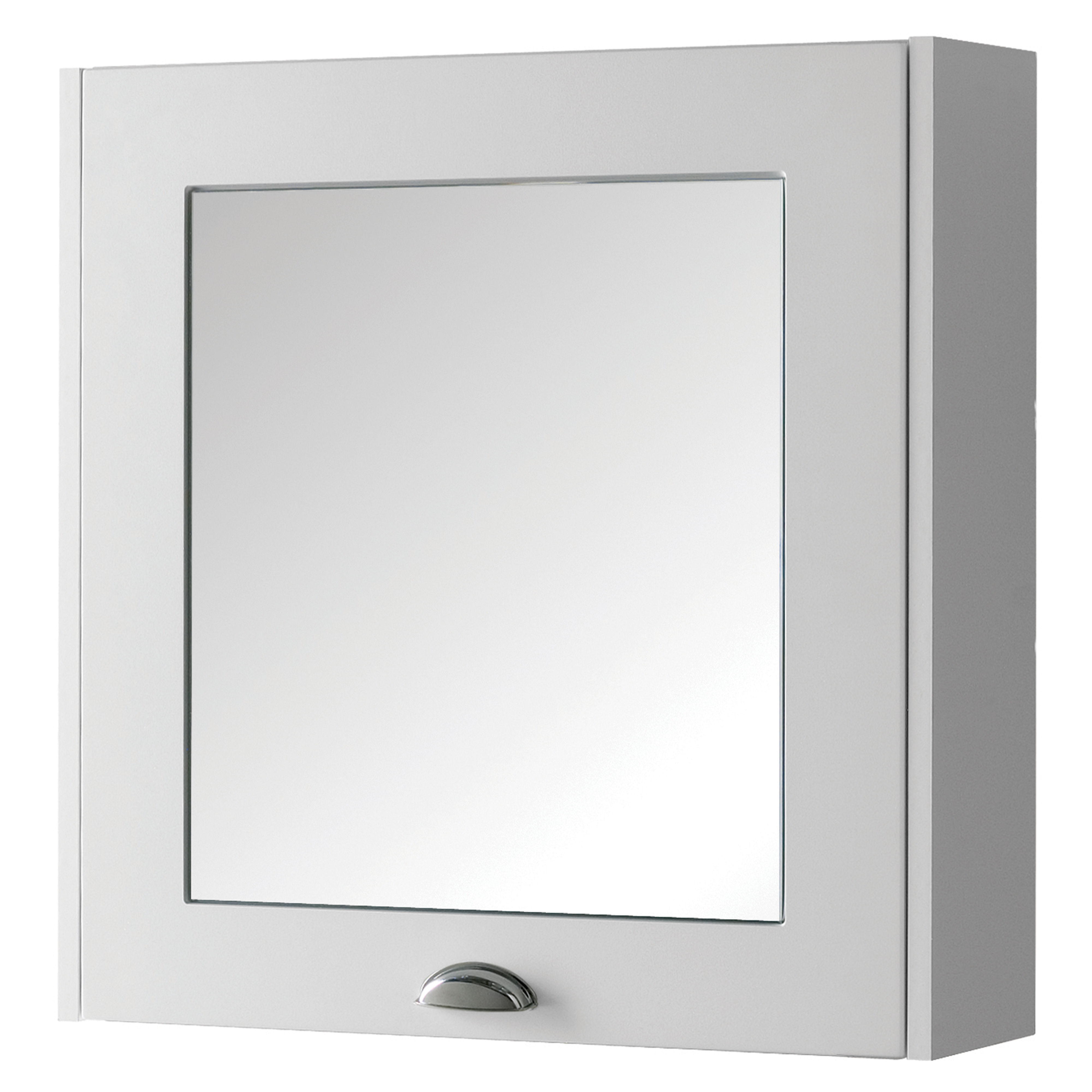 Kartell K-Vit Astley Mirrored Bathroom Cabinet Matt White 600mm - FUR504AS
