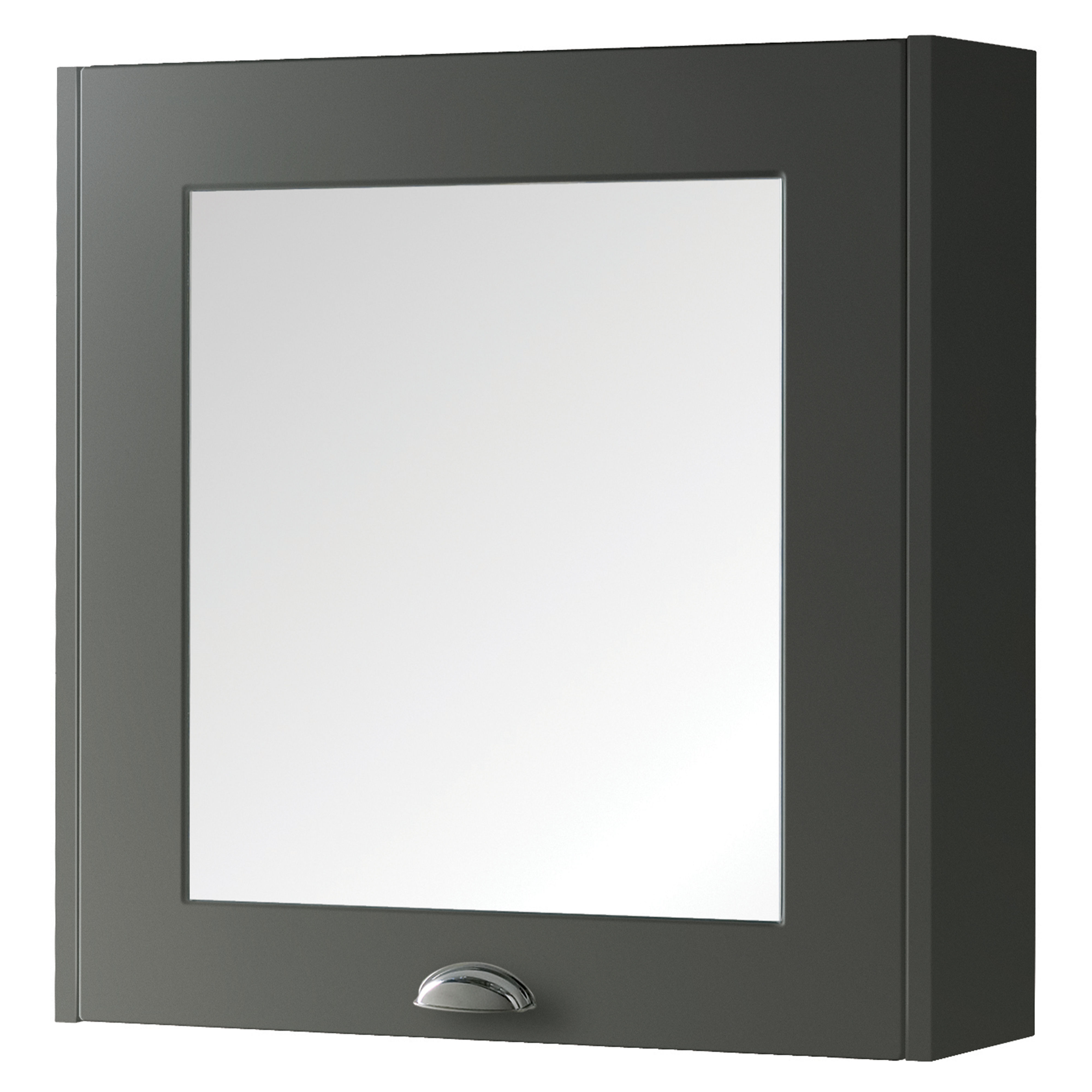 Kartell K-Vit Astley Mirrored Bathroom Cabinet Matt Grey 600mm - FUR524AS