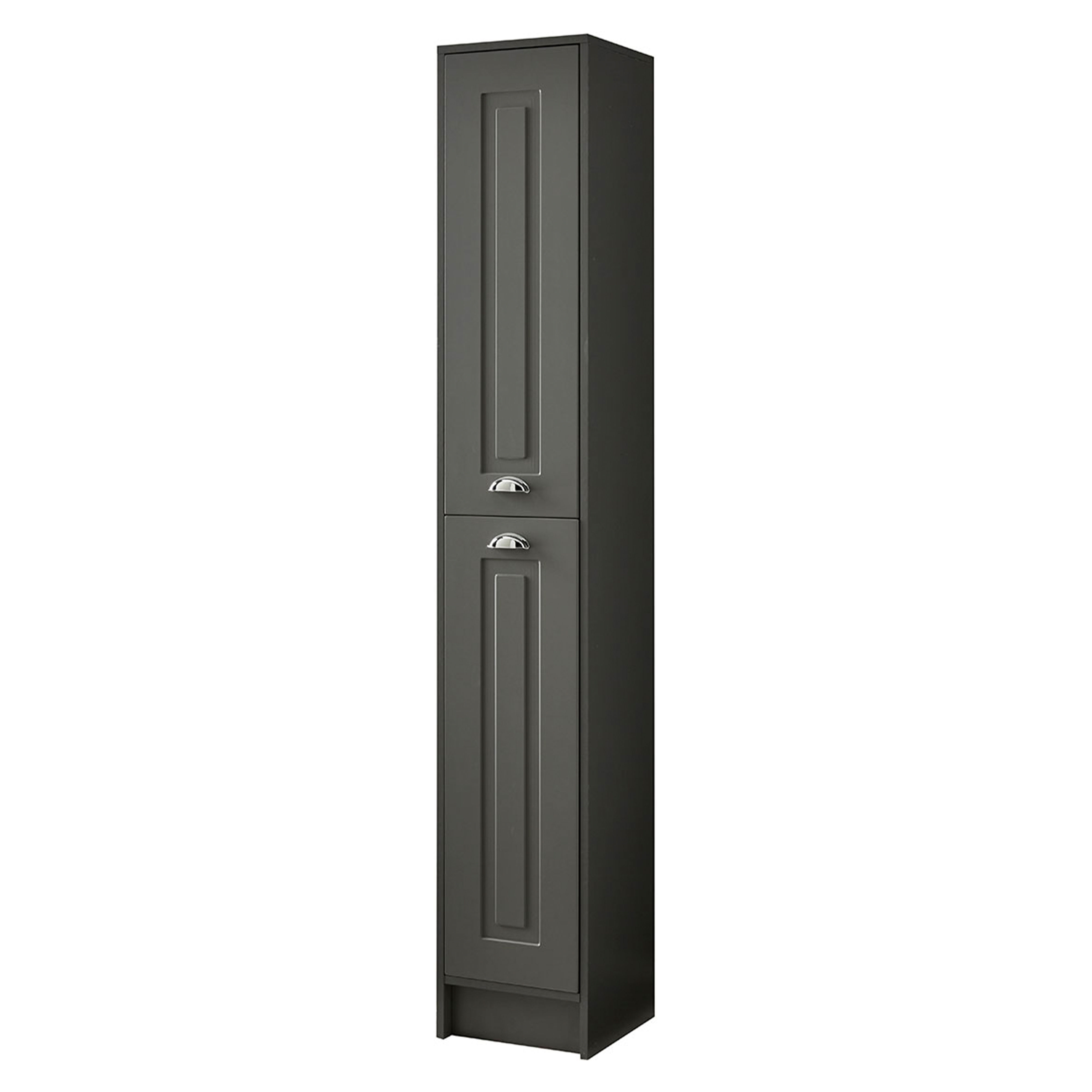 Kartell K-Vit Astley Free Standing Bathroom Tall Side Unit Matt Grey 1800mm - FUR538AS