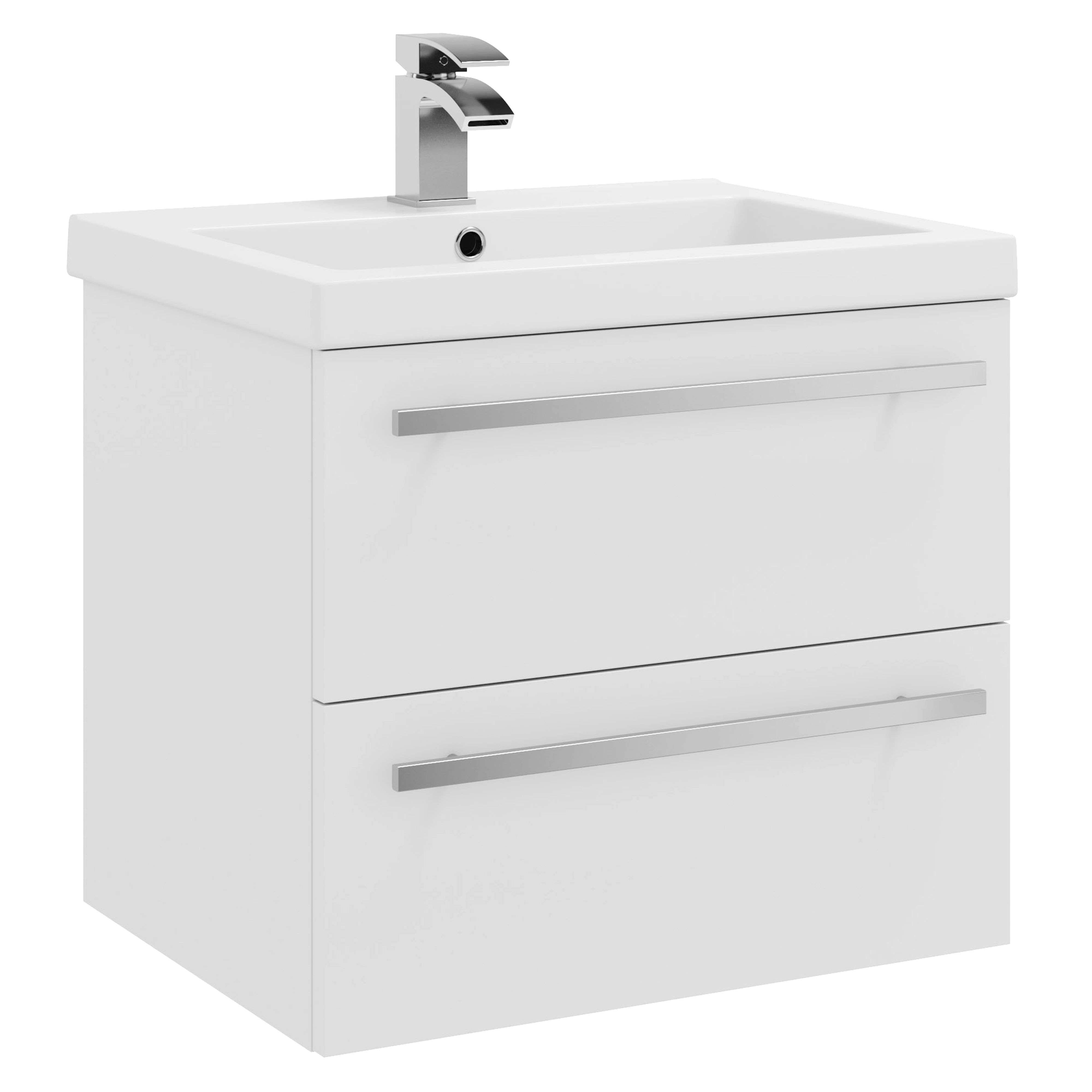 Kartell K-Vit Purity Wall Mounted 2 Drawer Bathroom Vanity Unit White 600mm - FUR022PU