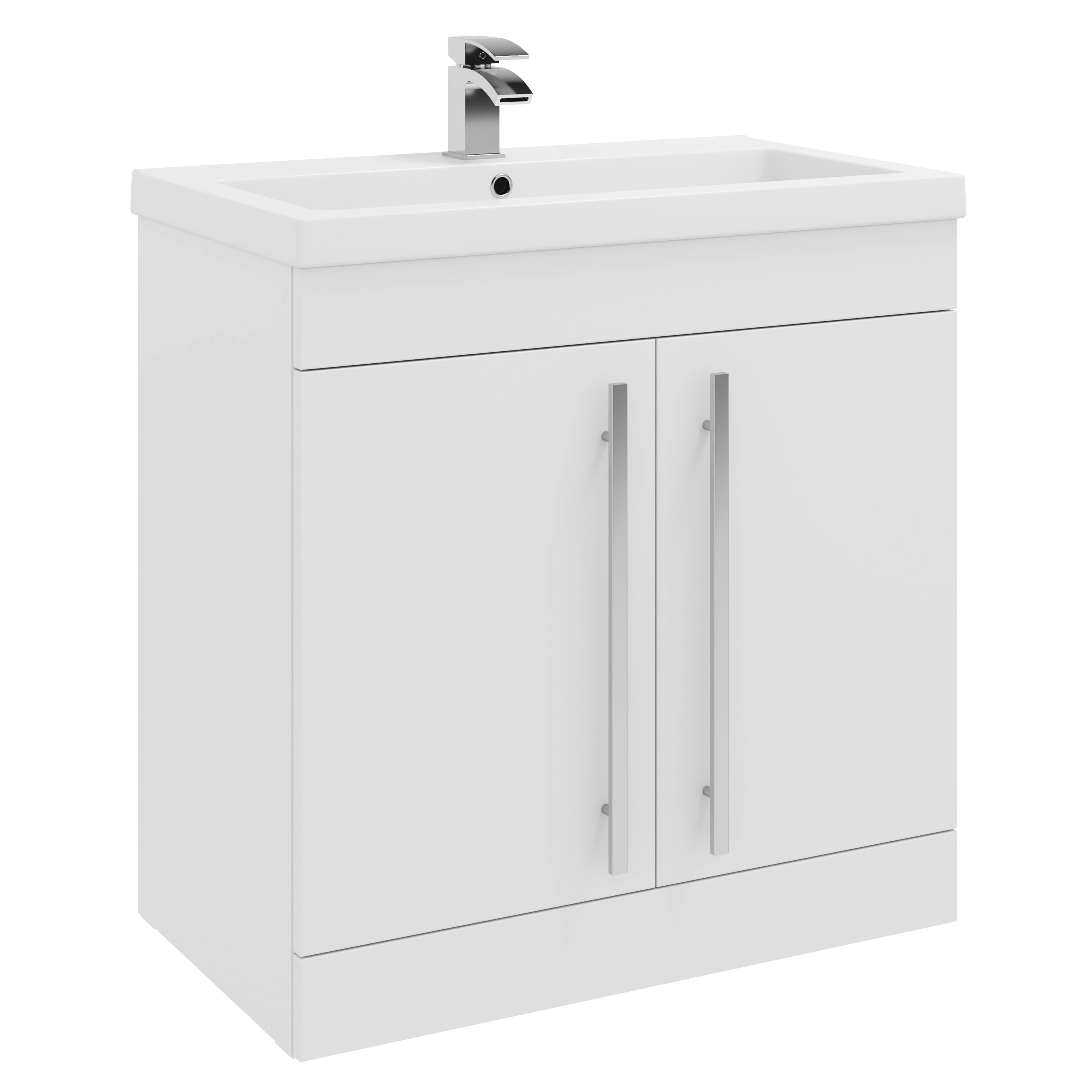 Kartell K-Vit Purity Floor Standing 2 Door Bathroom Vanity Unit White 800mm - FUR040PU