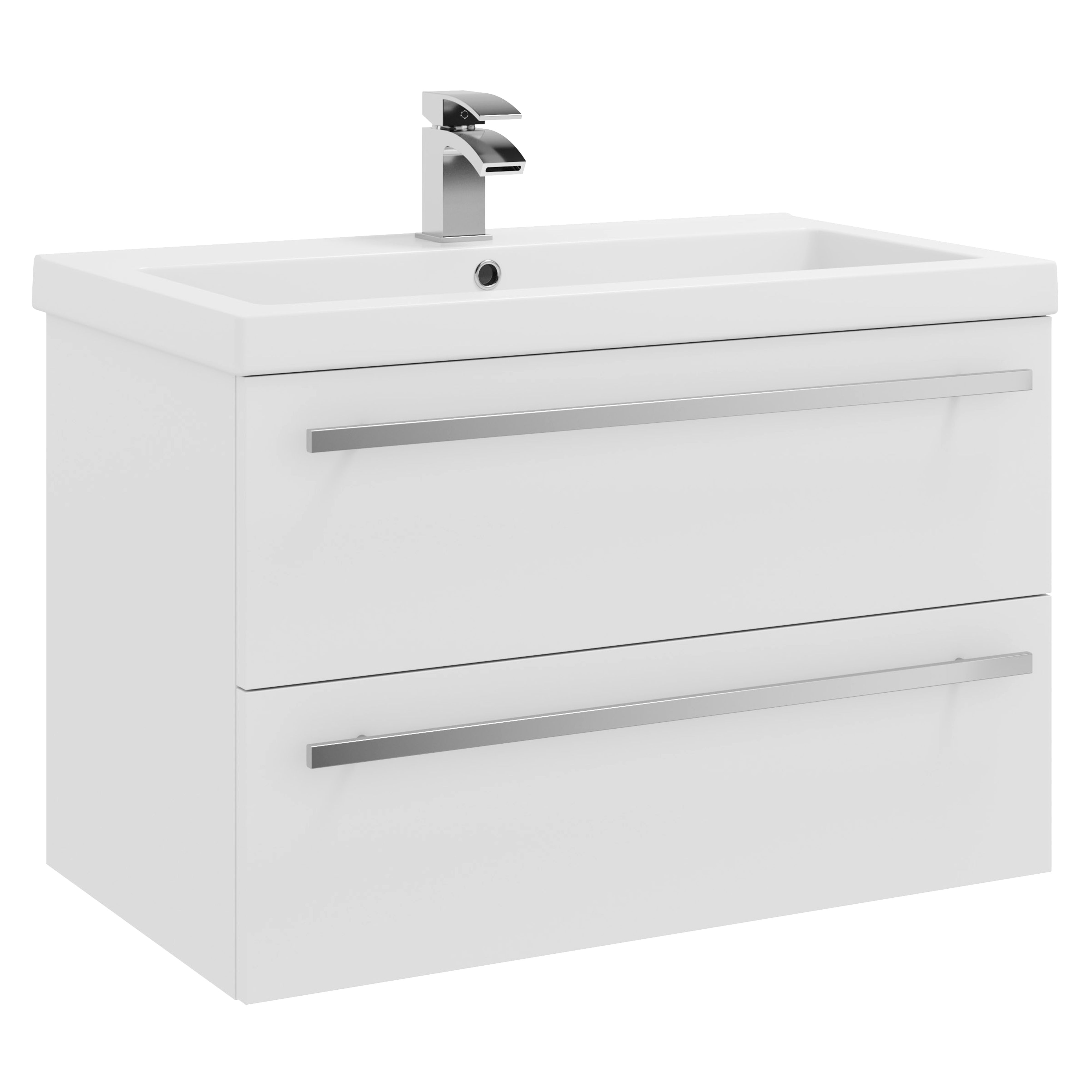 Kartell K-Vit Purity Wall Mounted 2 Drawer Bathroom Vanity Unit White 800mm - FUR054PU