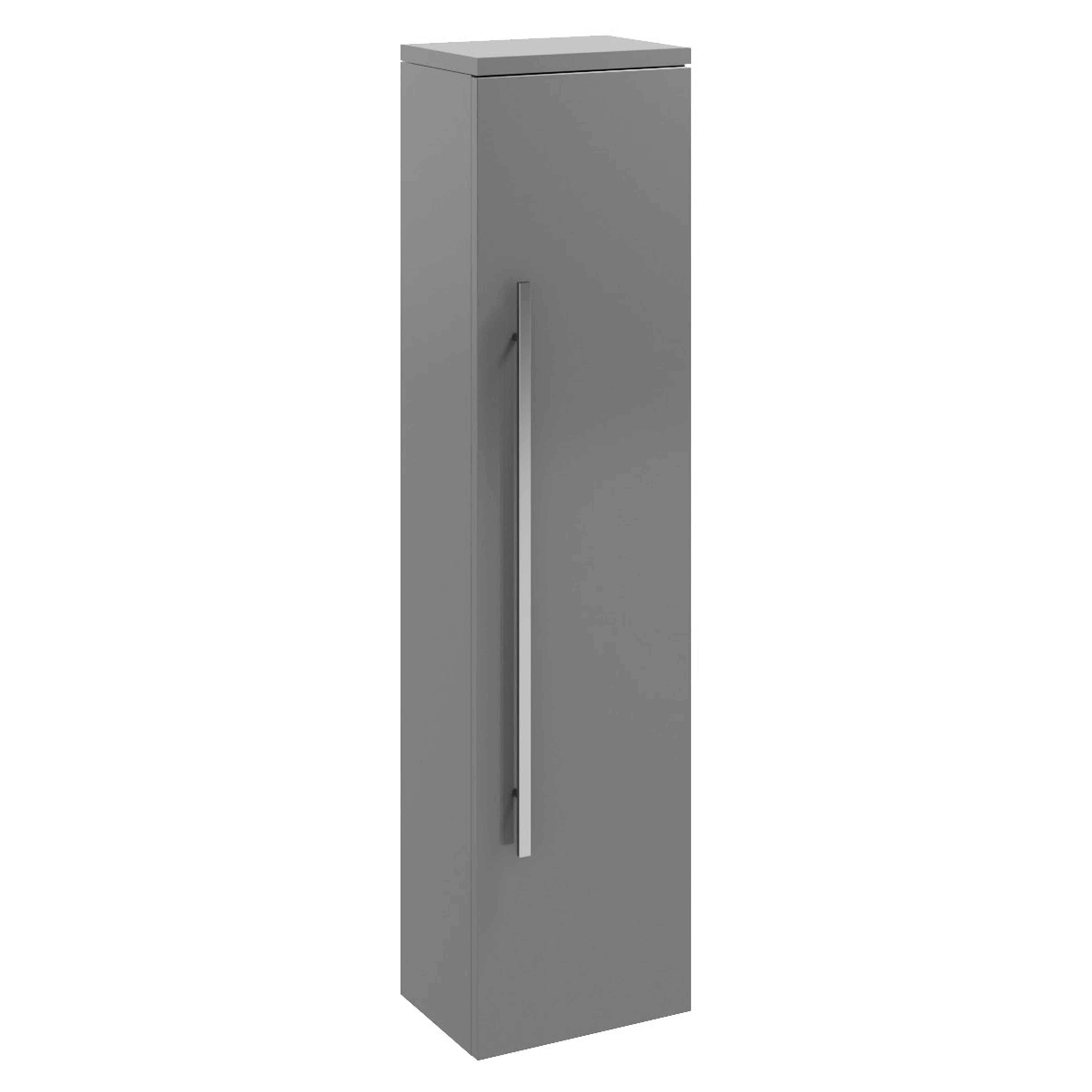 Kartell K-Vit Purity Wall Mounted Bathroom Tall Side Unit Storm Grey 1400mm - FUR094PU