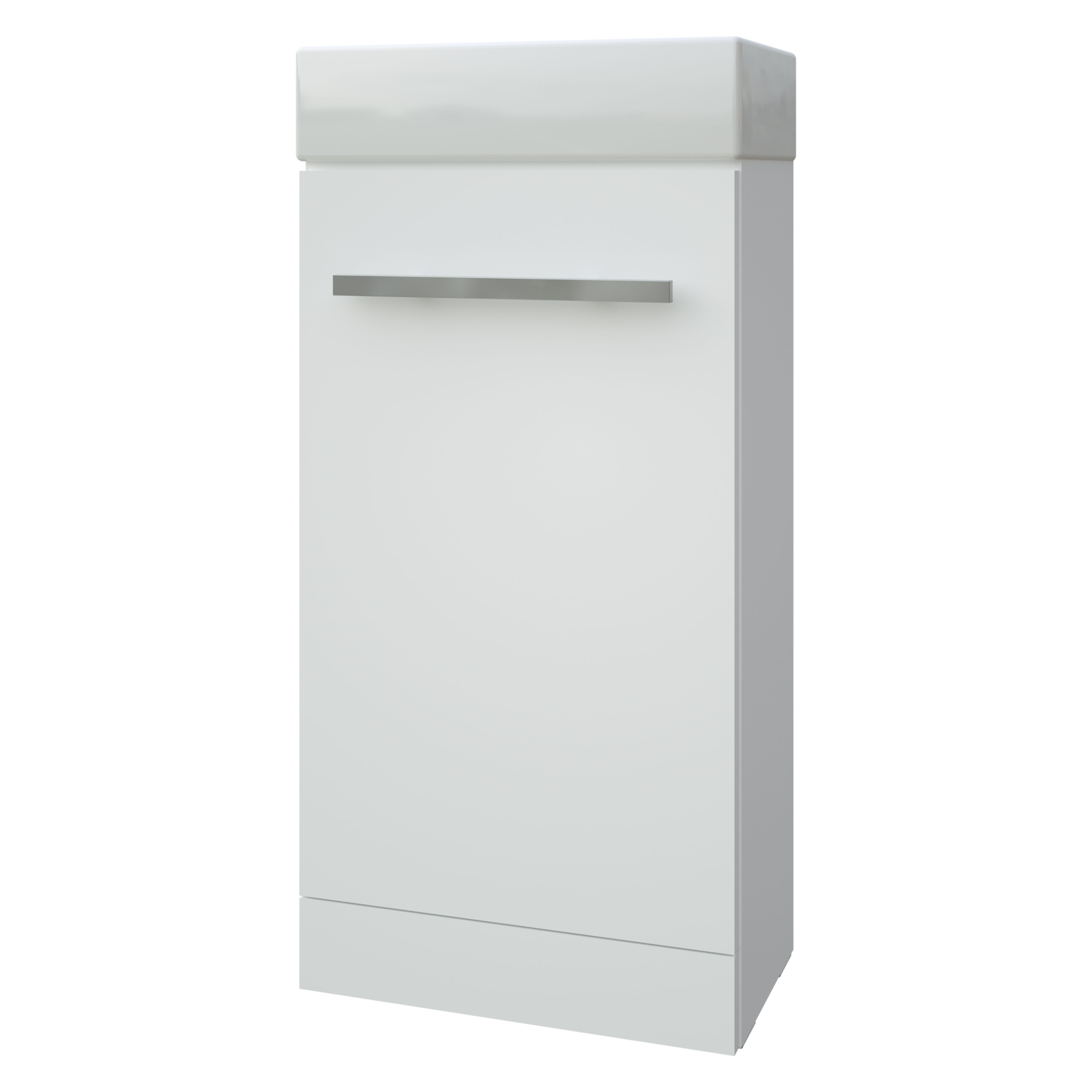 Kartell K-Vit Purity Floor Standing 1 Door Cloakroom Vanity Unit White 410mm - FUR280PU