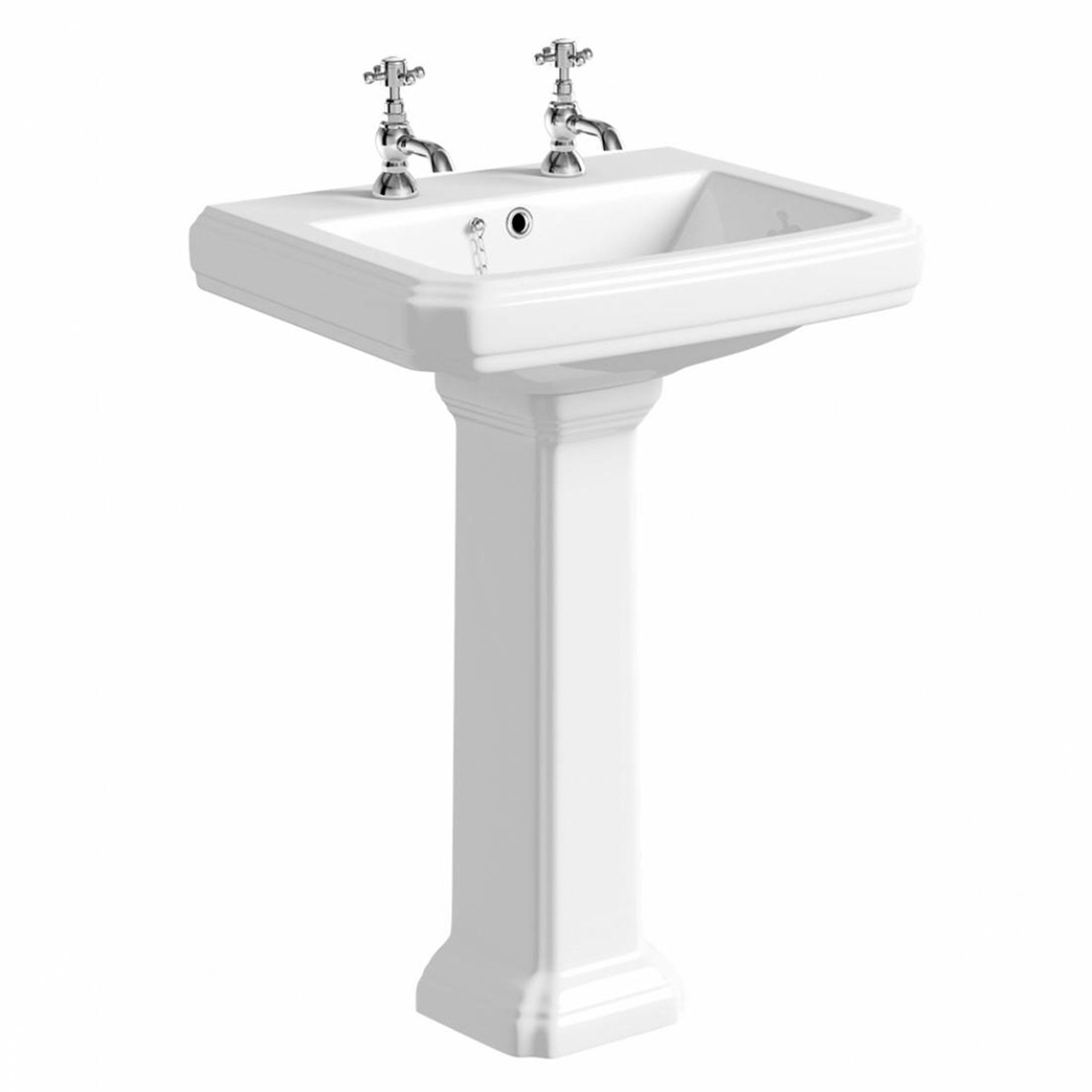 Kartell K-Vit Astley Traditional 2 Tap Holes Basin 800mm