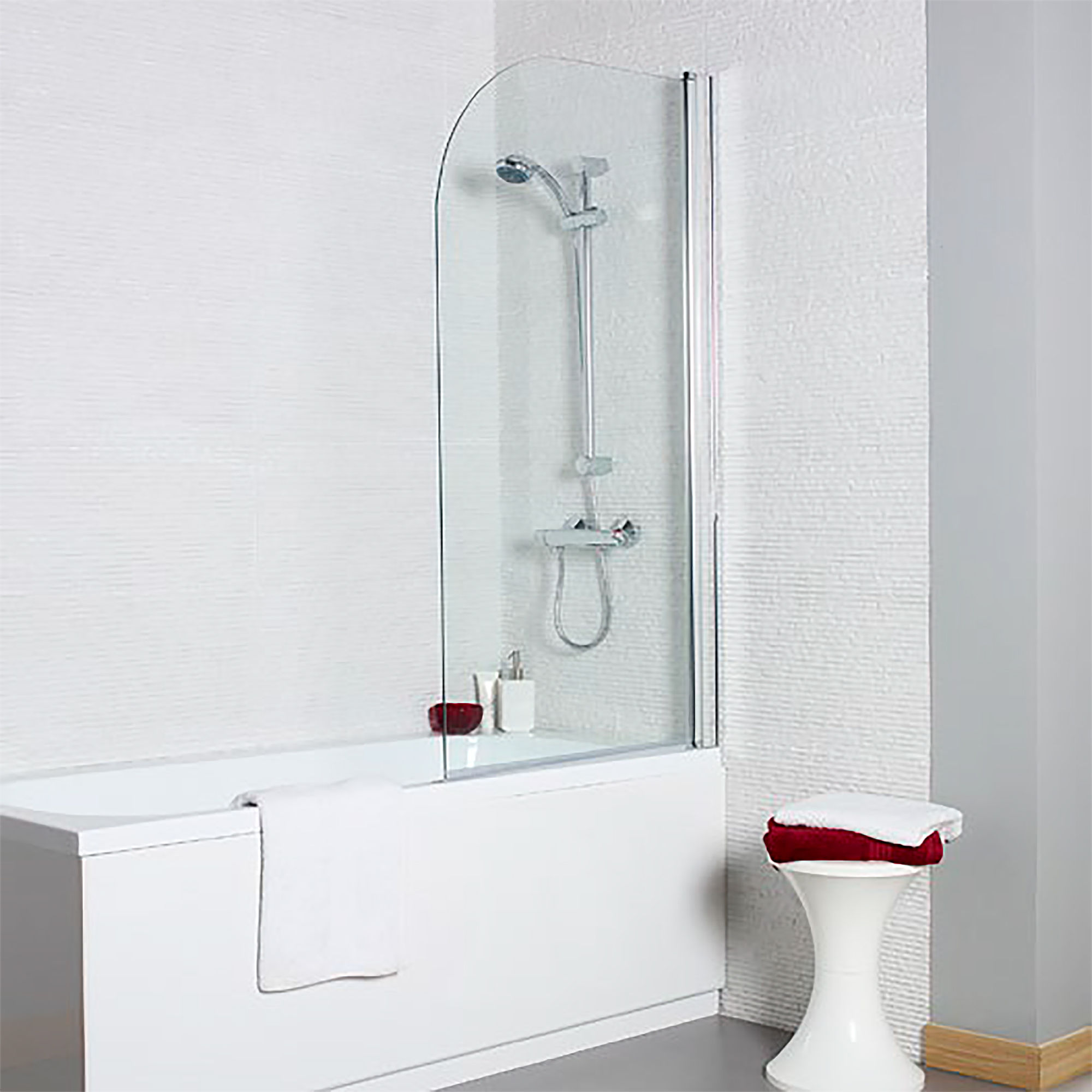 K-Vit Koncept Radius Edge Straight Bath Screen 1400mm x 780mm x 6mm