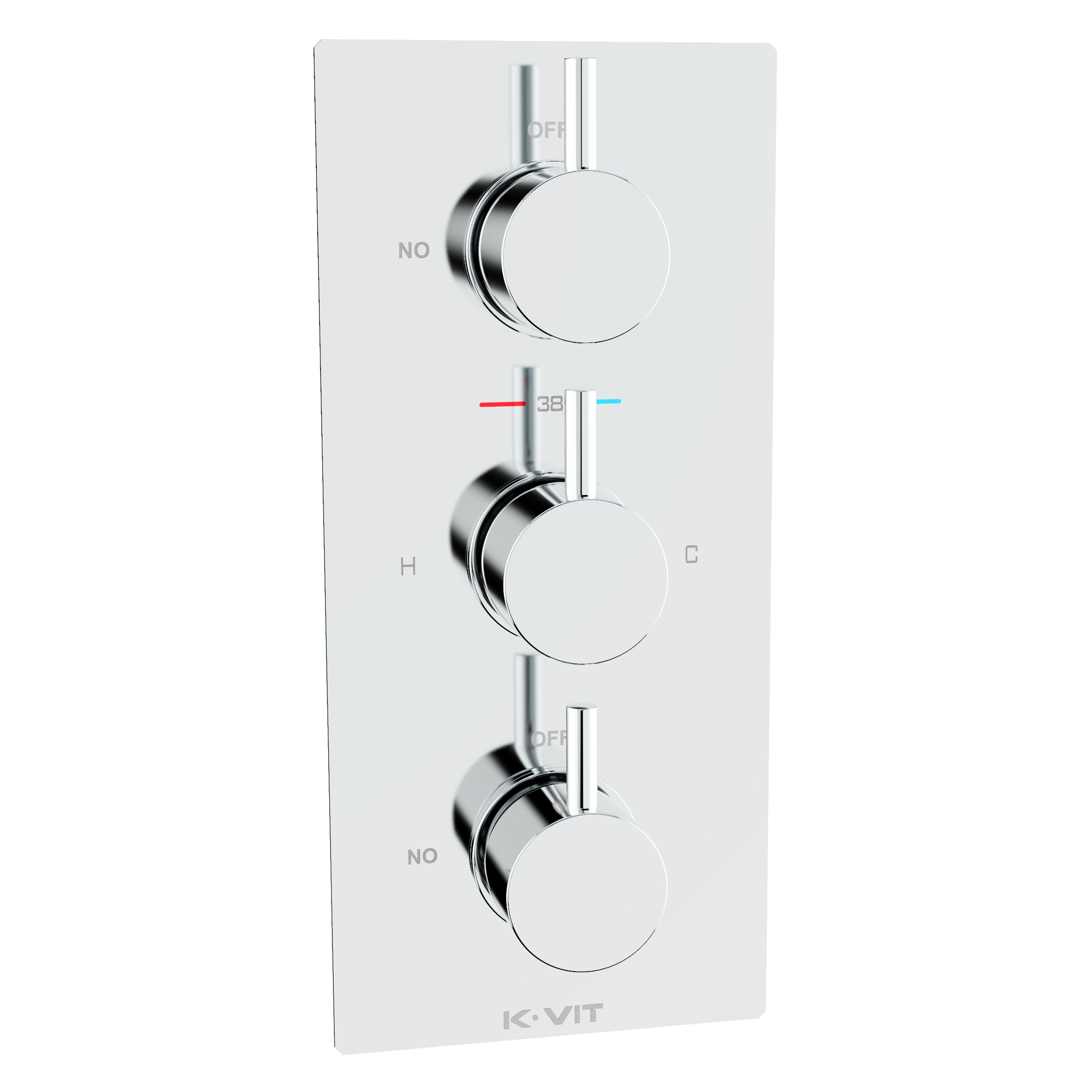 Kartell K-Vit Plan 2-Way Triple Concealed Thermostatic Shower Valve - SHO000PL