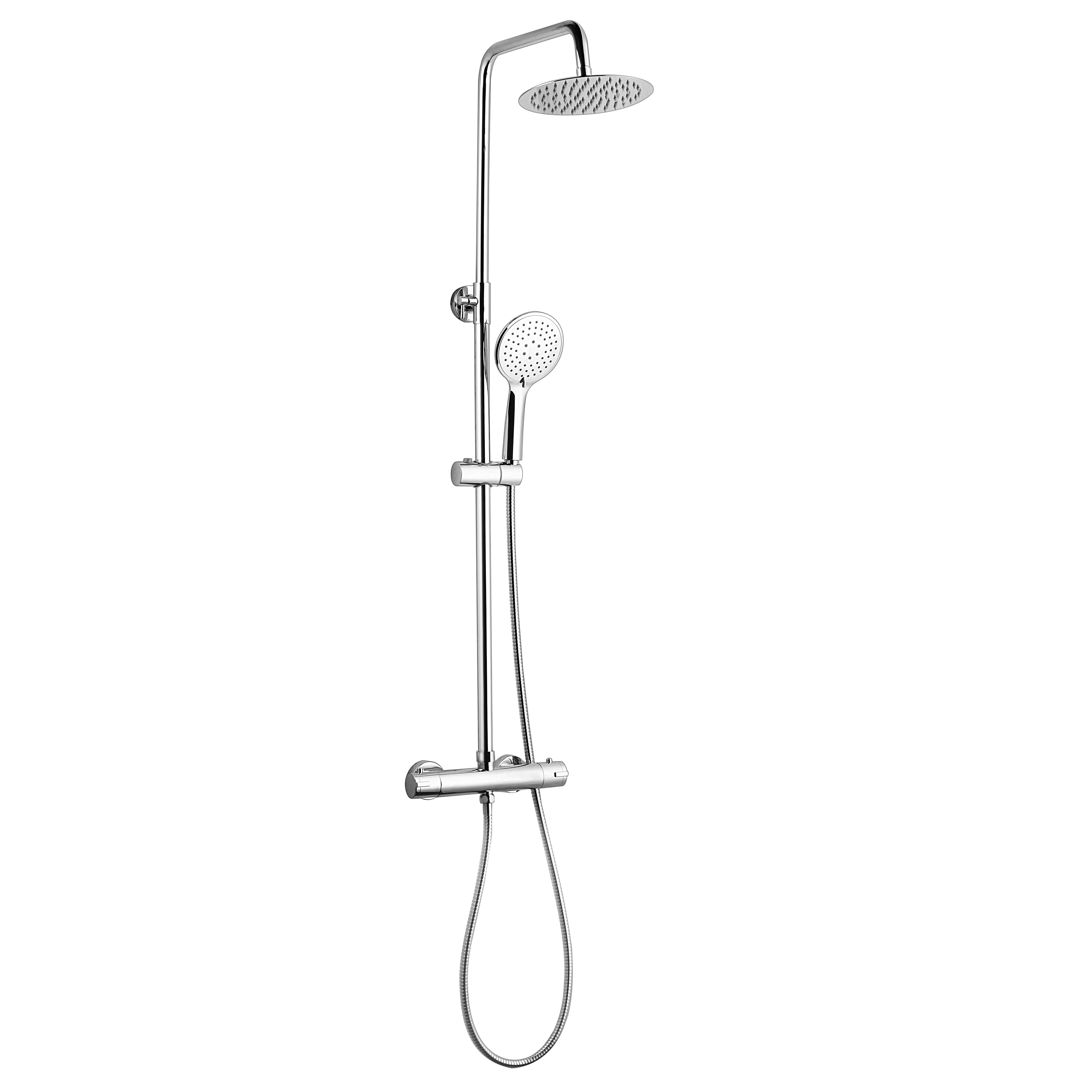 K-Vit Plan Thermostatic Bar Shower with Ultraslim Overhead Drencher and Sliding Handset - SHO007PL