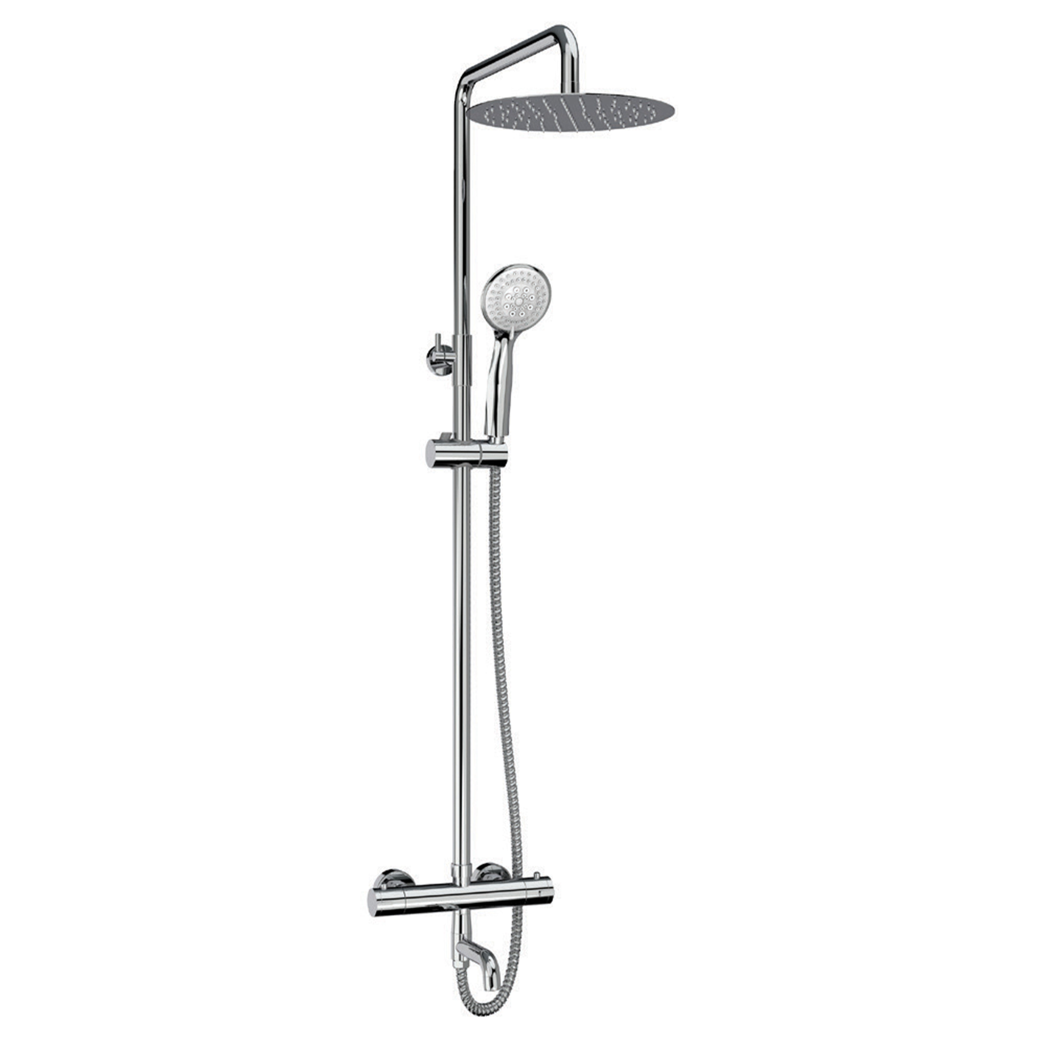 Kartell K-Vit Plan Thermostatic Bar Shower with Overhead Drencher and Handset - SHO011PL