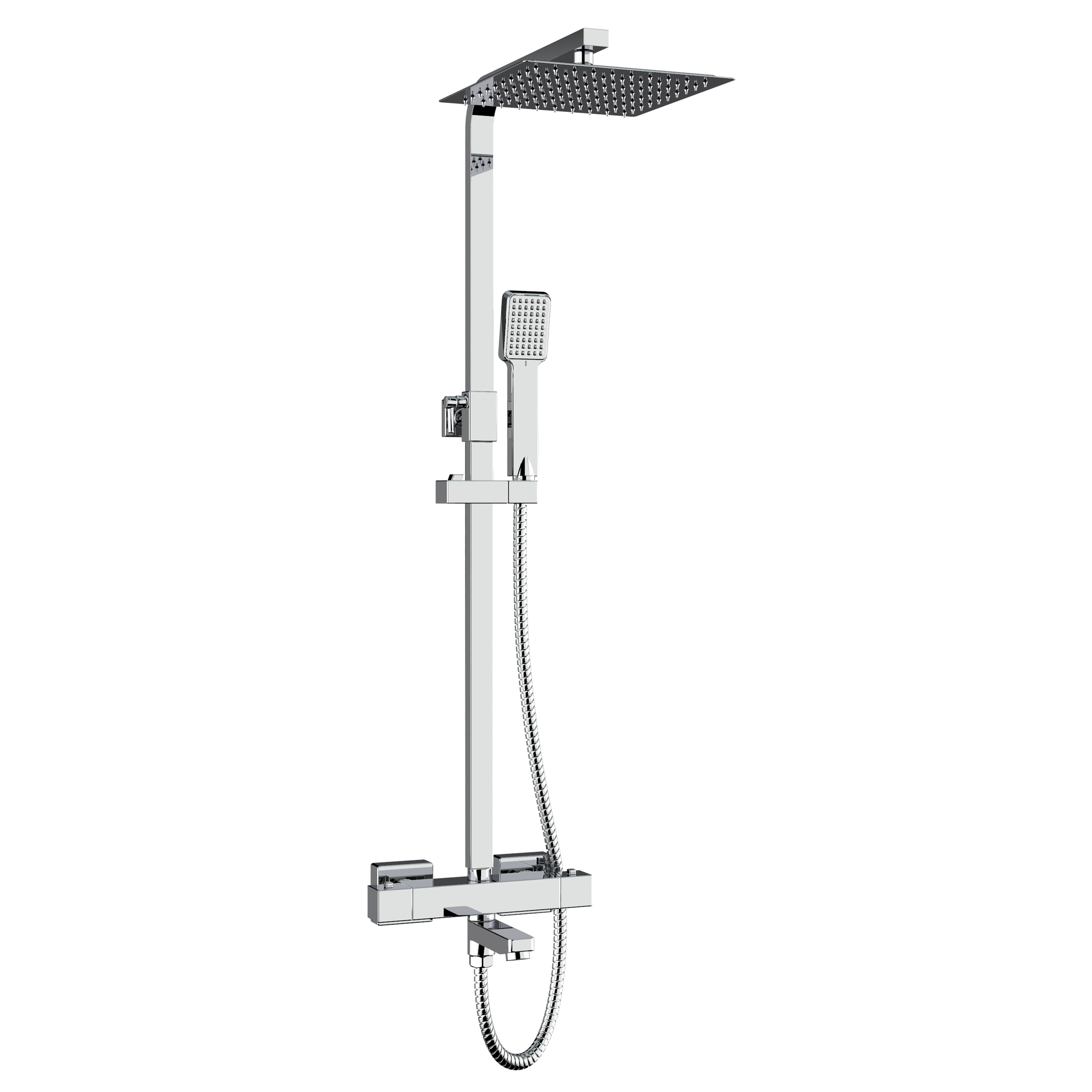 Kartell K-Vit Pure Thermostatic Bar Shower with Overhead Drencher and Handset - SHO031PU