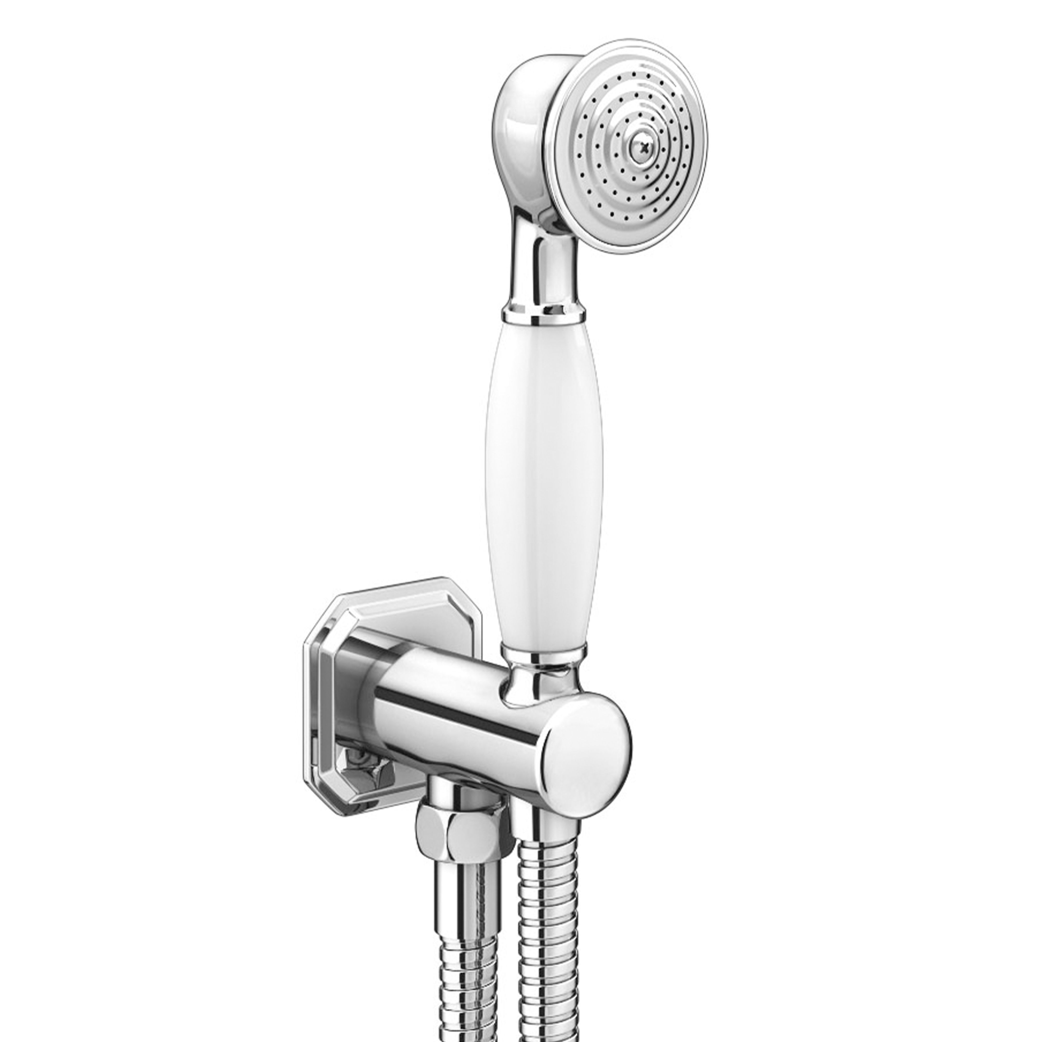 Kartell K-Vit Traditional Shower Outlet Elbow with Wall Bracket and Handset - SHO101T