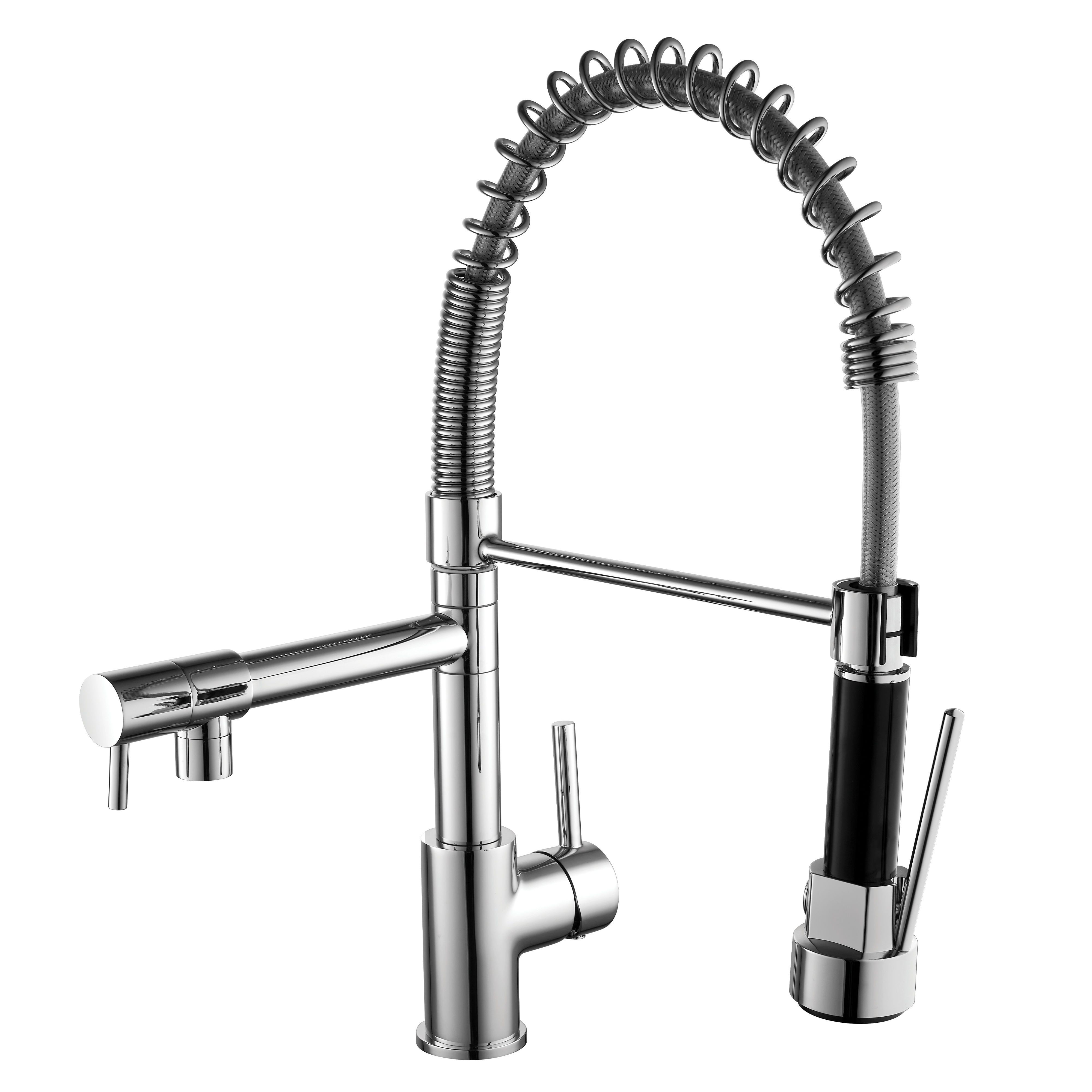 Kartell K-Vit Dual Spout Kitchen Sink Mixer Tap with Pull Out Spray - KST002