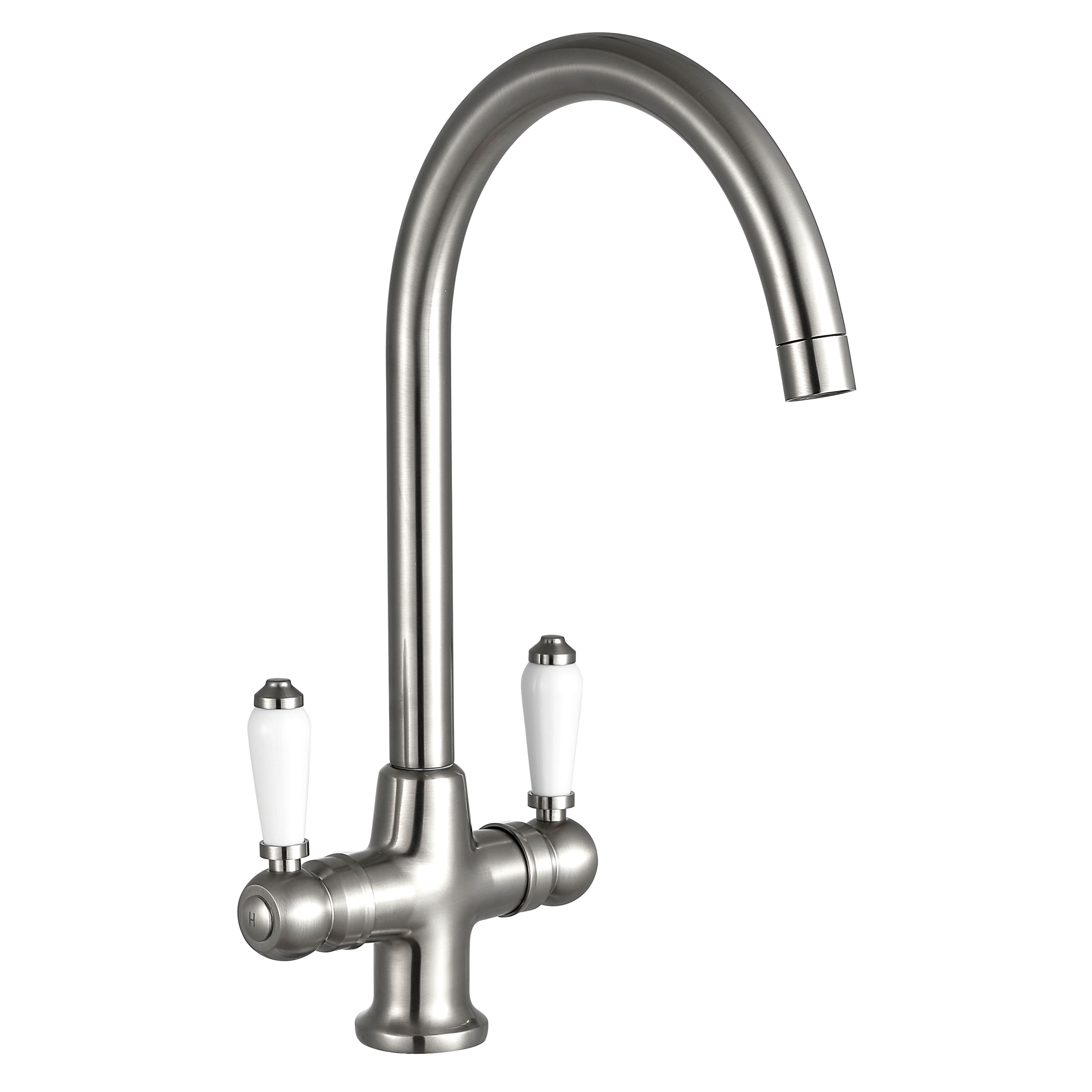 Kartell K-Vit Buckingham Brushed Traditional Kitchen Sink Mixer Tap - KST016