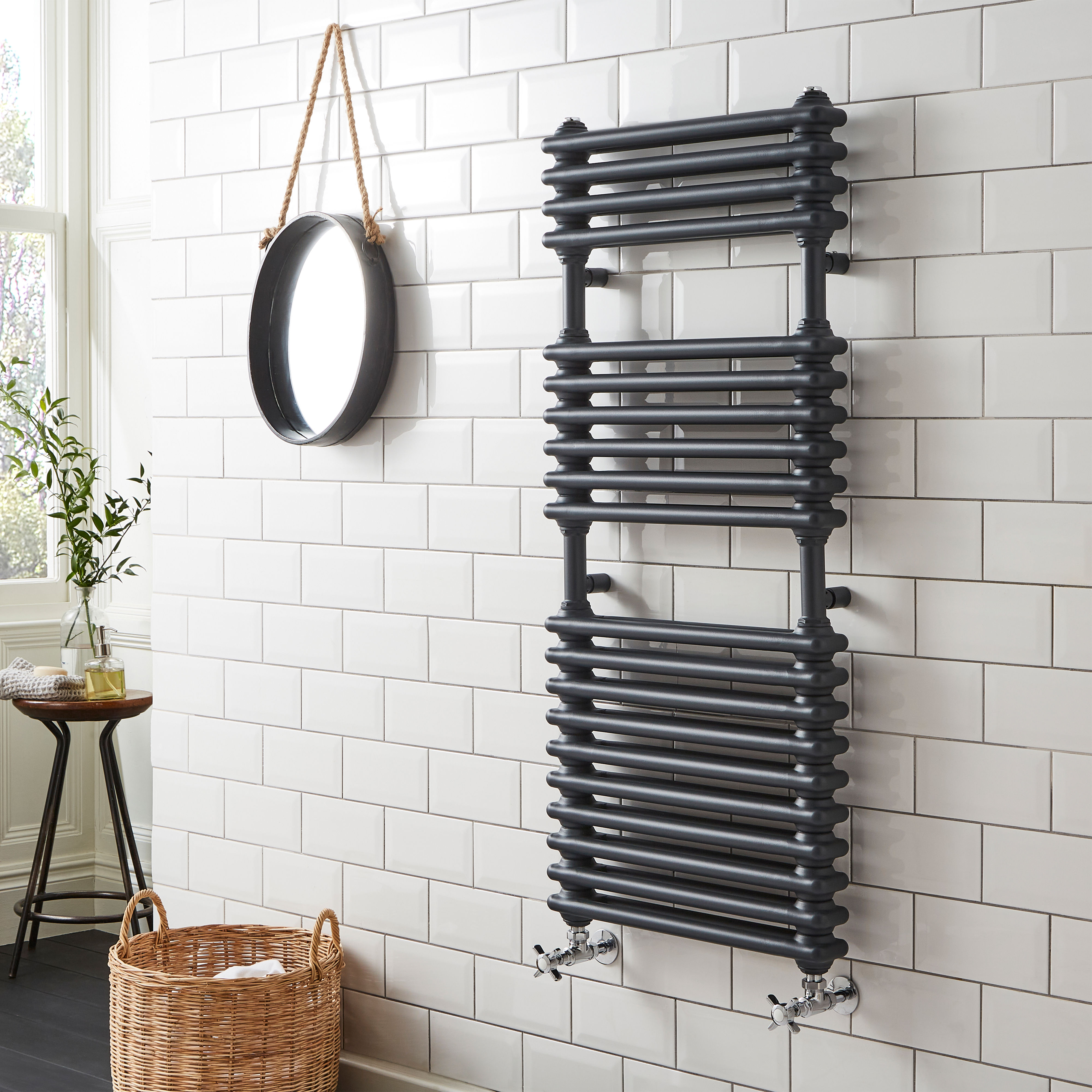 Kartell Kolumn Dual Column Heated Towel Rail Anthracite