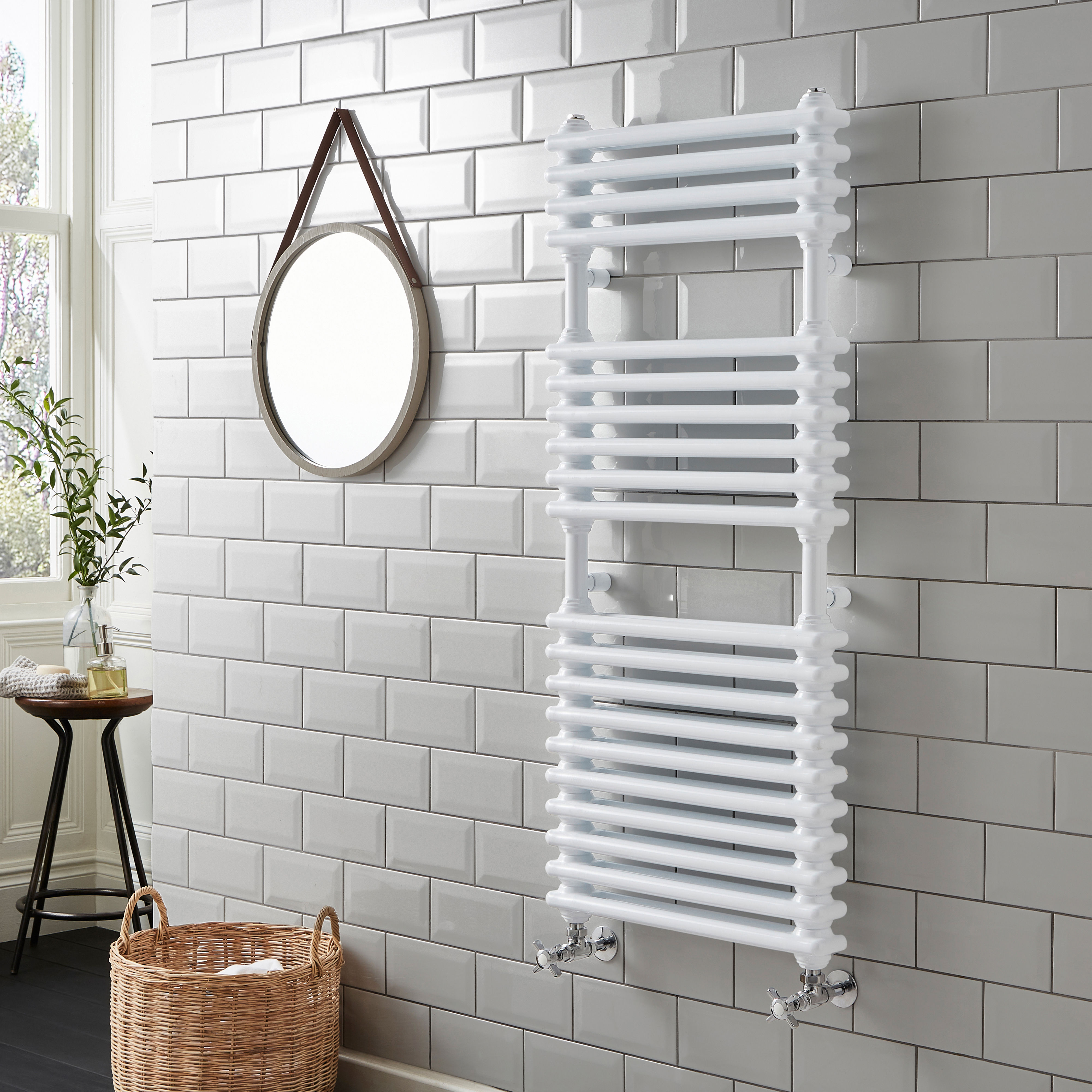 Kartell Kolumn Dual Column Heated Towel Rail White