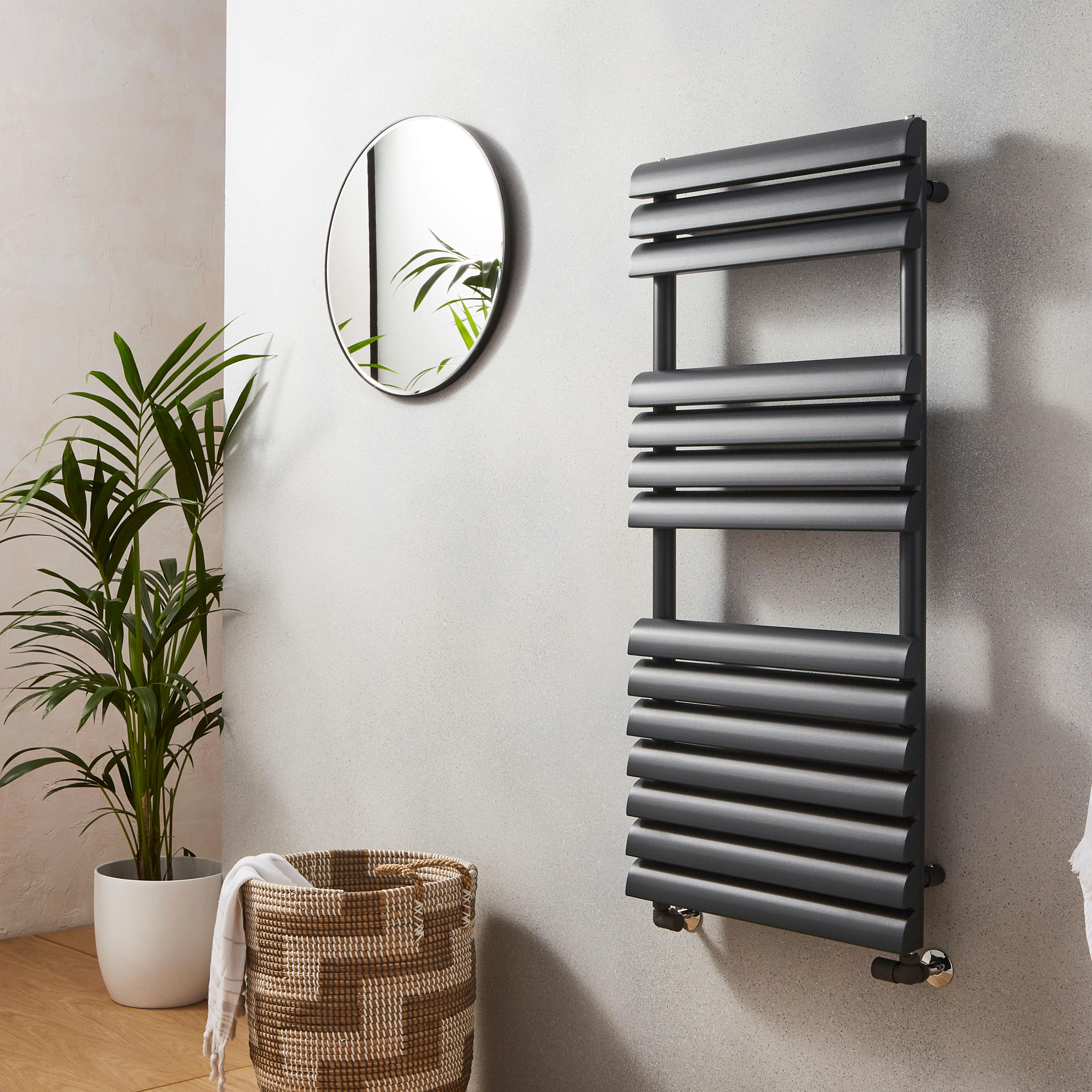 Kartell Venetian Straight Heated Towel Rail Anthracite