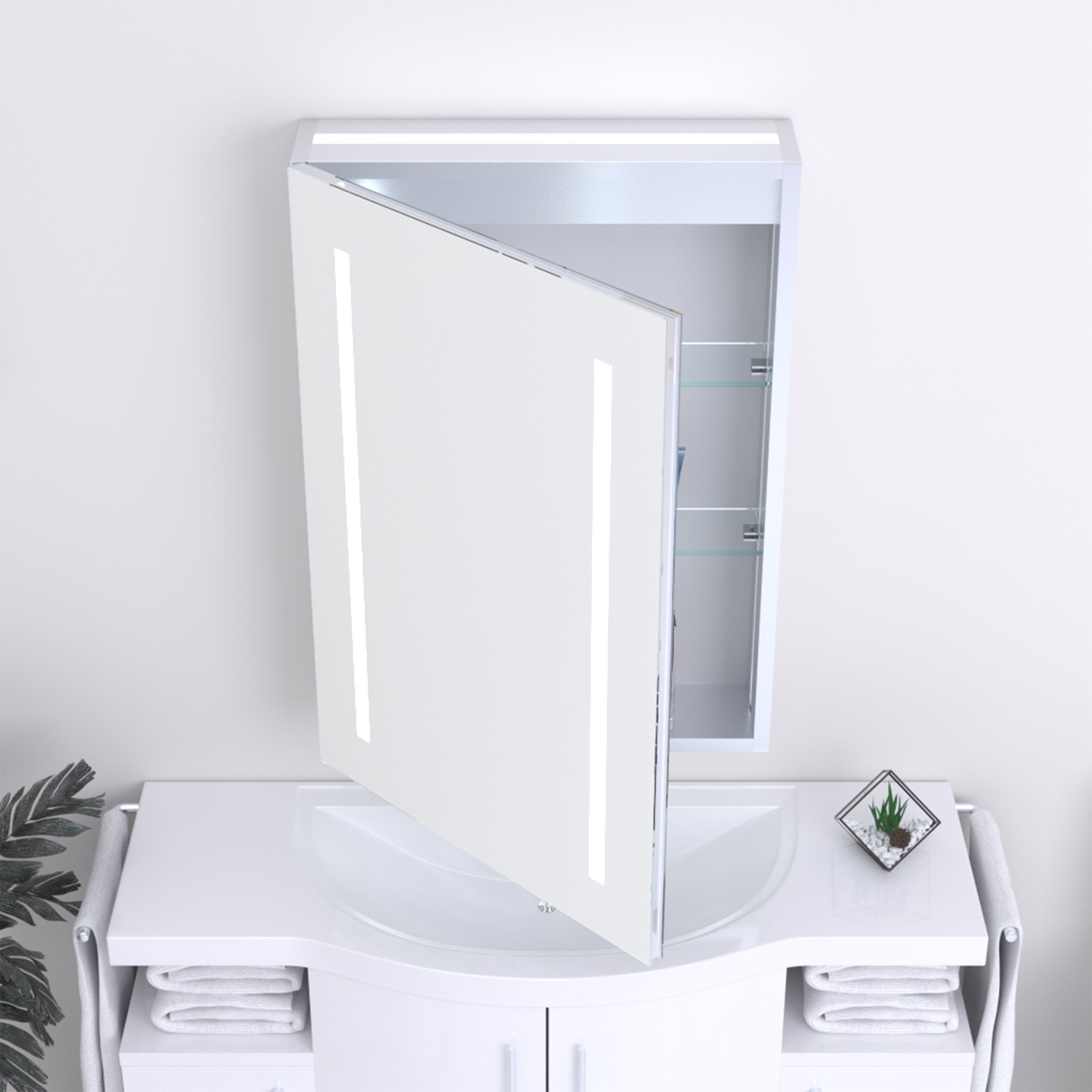 Kartell K-Vit Spectrum LED Mirrored Bathroom Cabinet - MIR102