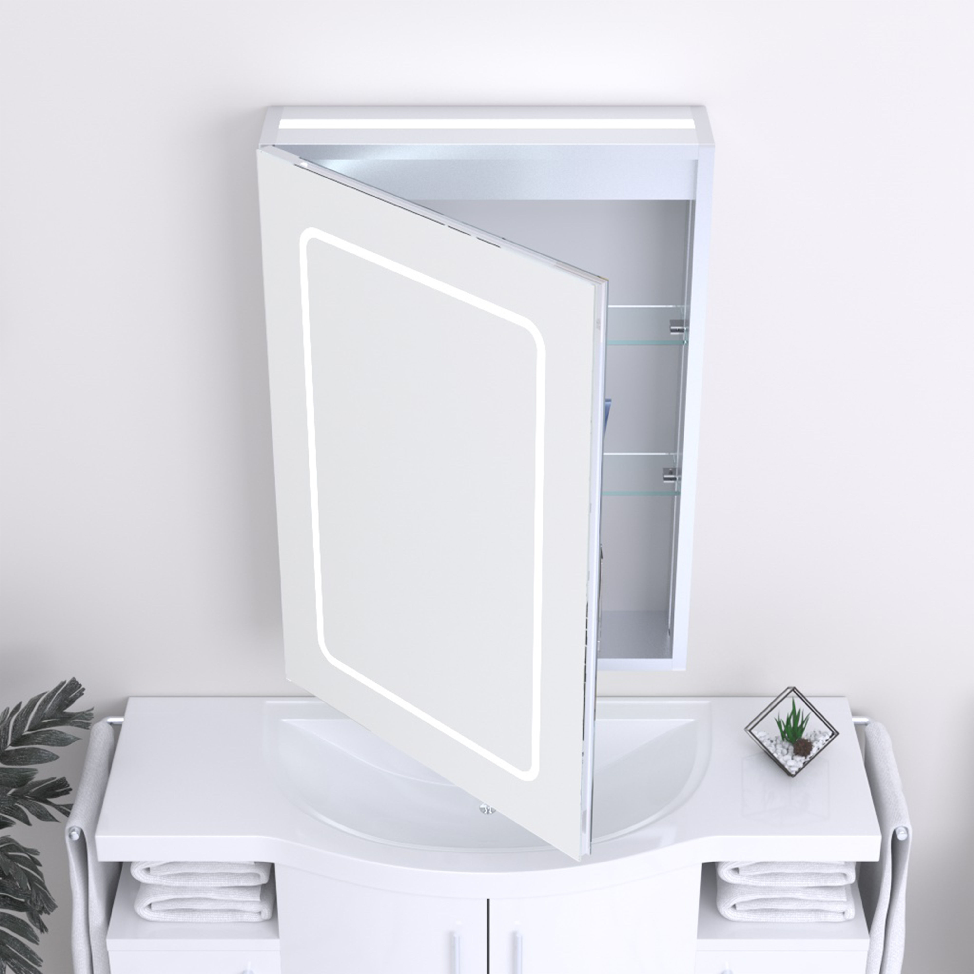 Kartell K-Vit Fine LED Mirrored Bathroom Cabinet - MIR104