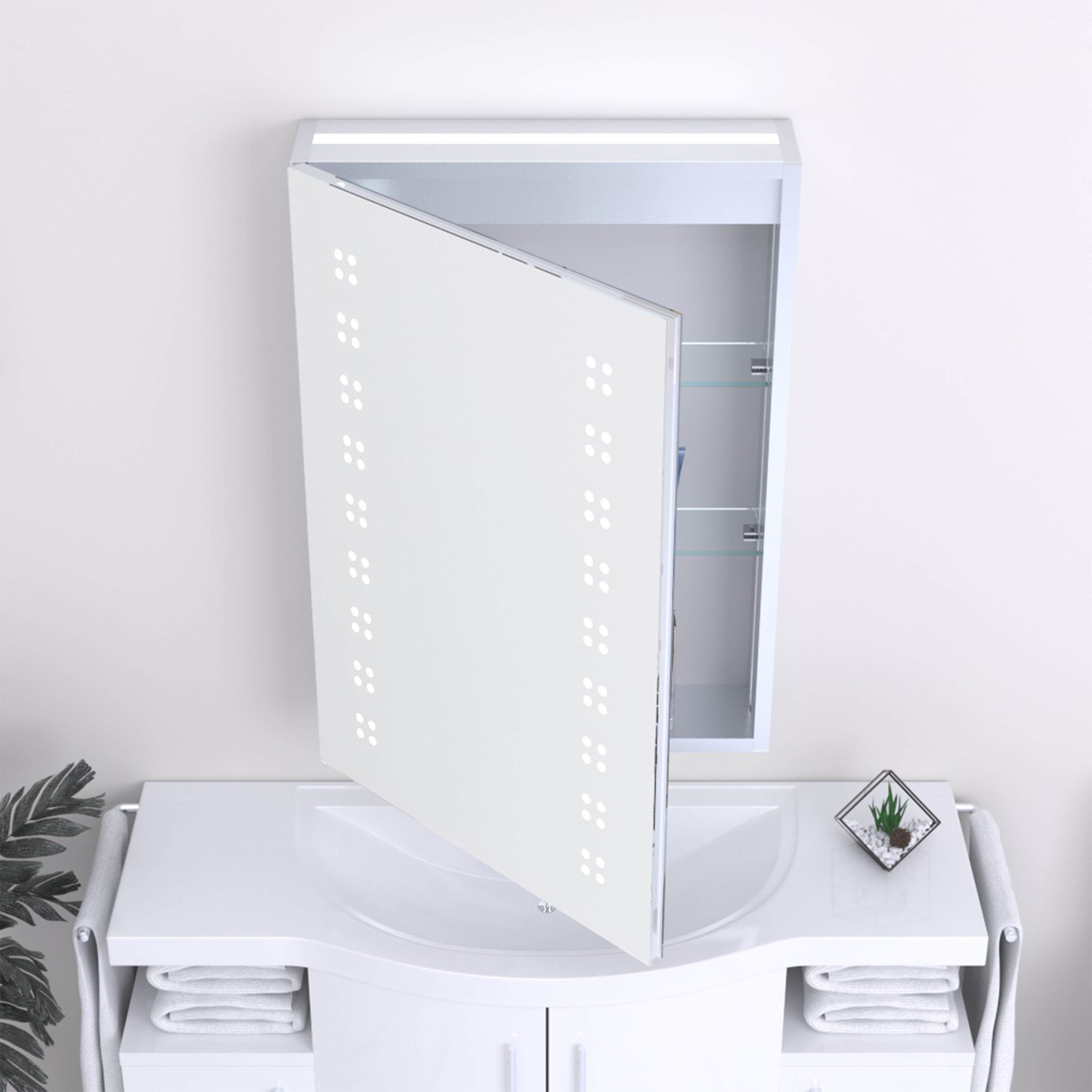 Kartell K-Vit Kandy LED Mirrored Bathroom Cabinet - MIR106