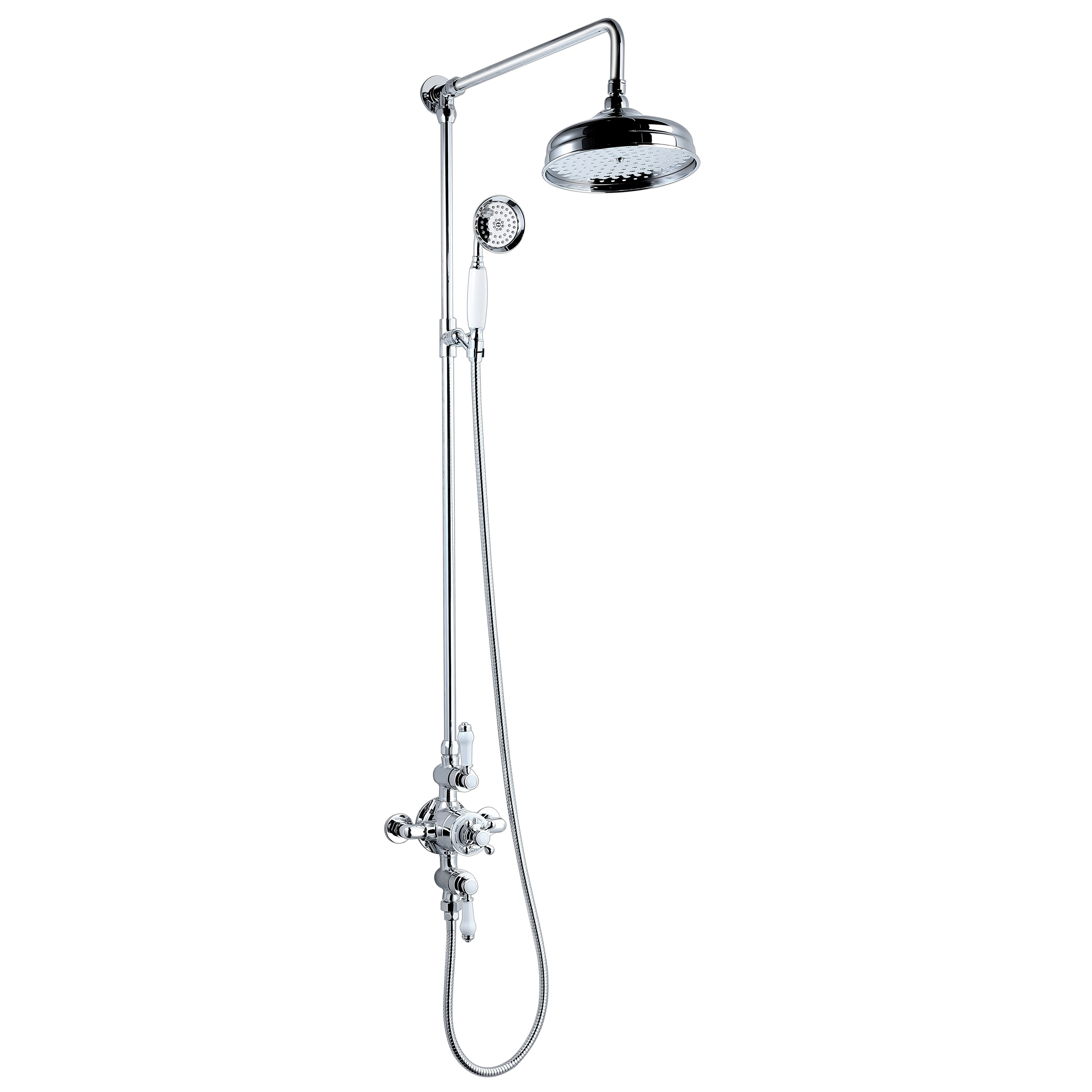Kartell K-Vit Viktory Thermostatic Bar Shower with Overhead Drencher and Handset - SHO034VI