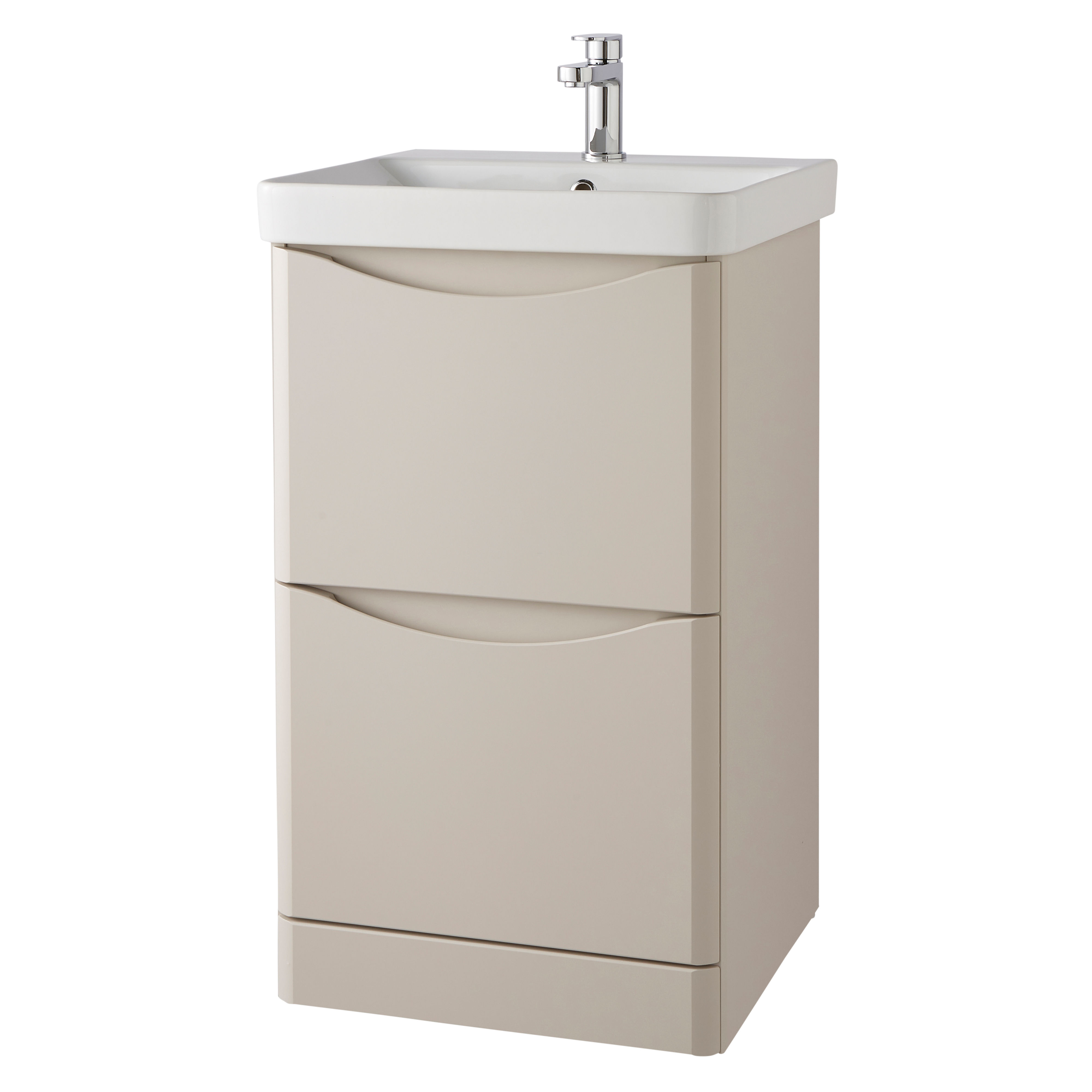 Kartell K-Vit Arc Floor Standing 2 Drawer Bathroom Vanity Unit Cashmere 500mm - ARC500FS-C