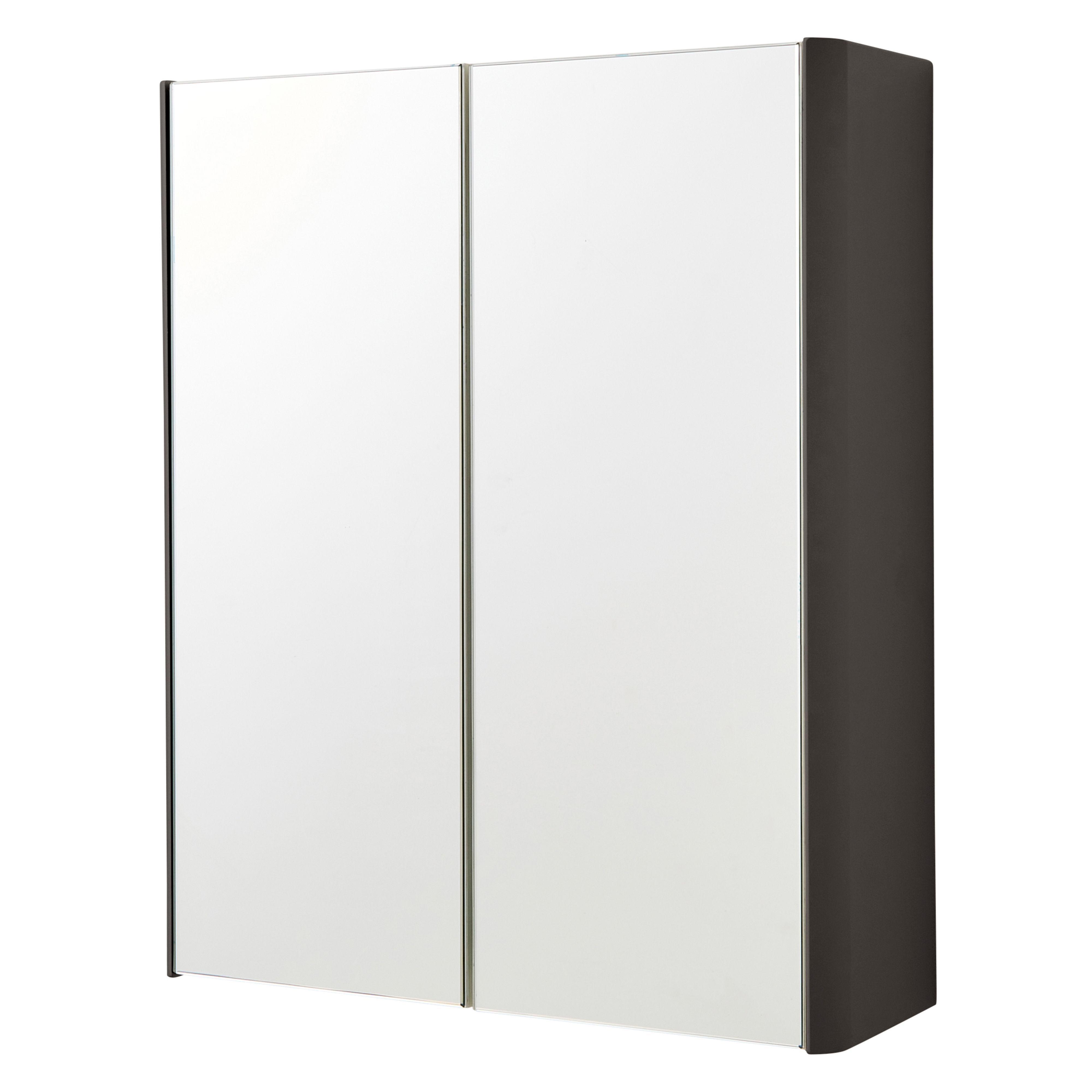 Kartell K-Vit Arc Mirrored Bathroom Cabinet Graphite 500mm - ARC500MIR-G
