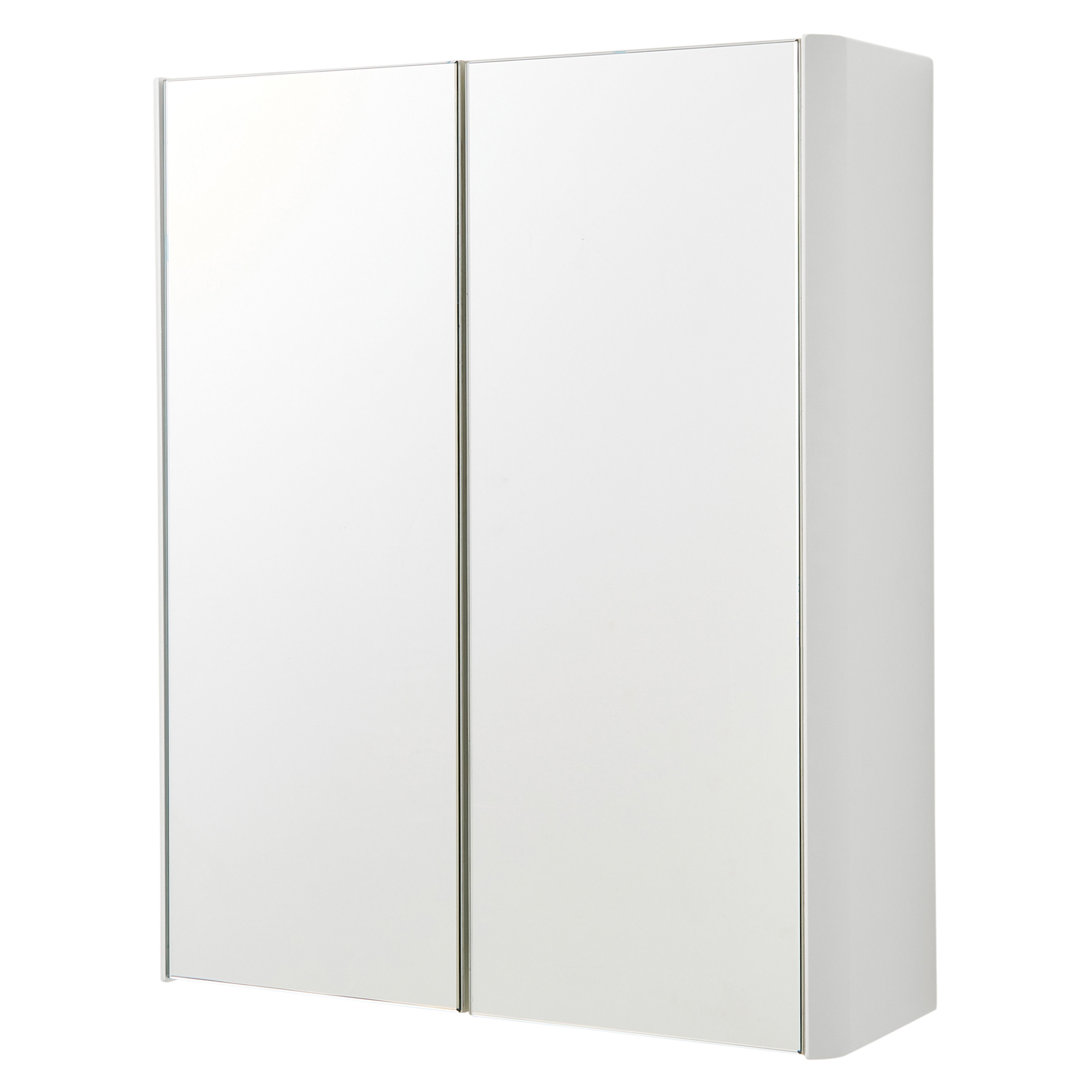 Kartell K-Vit Arc Mirrored Bathroom Cabinet White 500mm - ARC500MIR-W