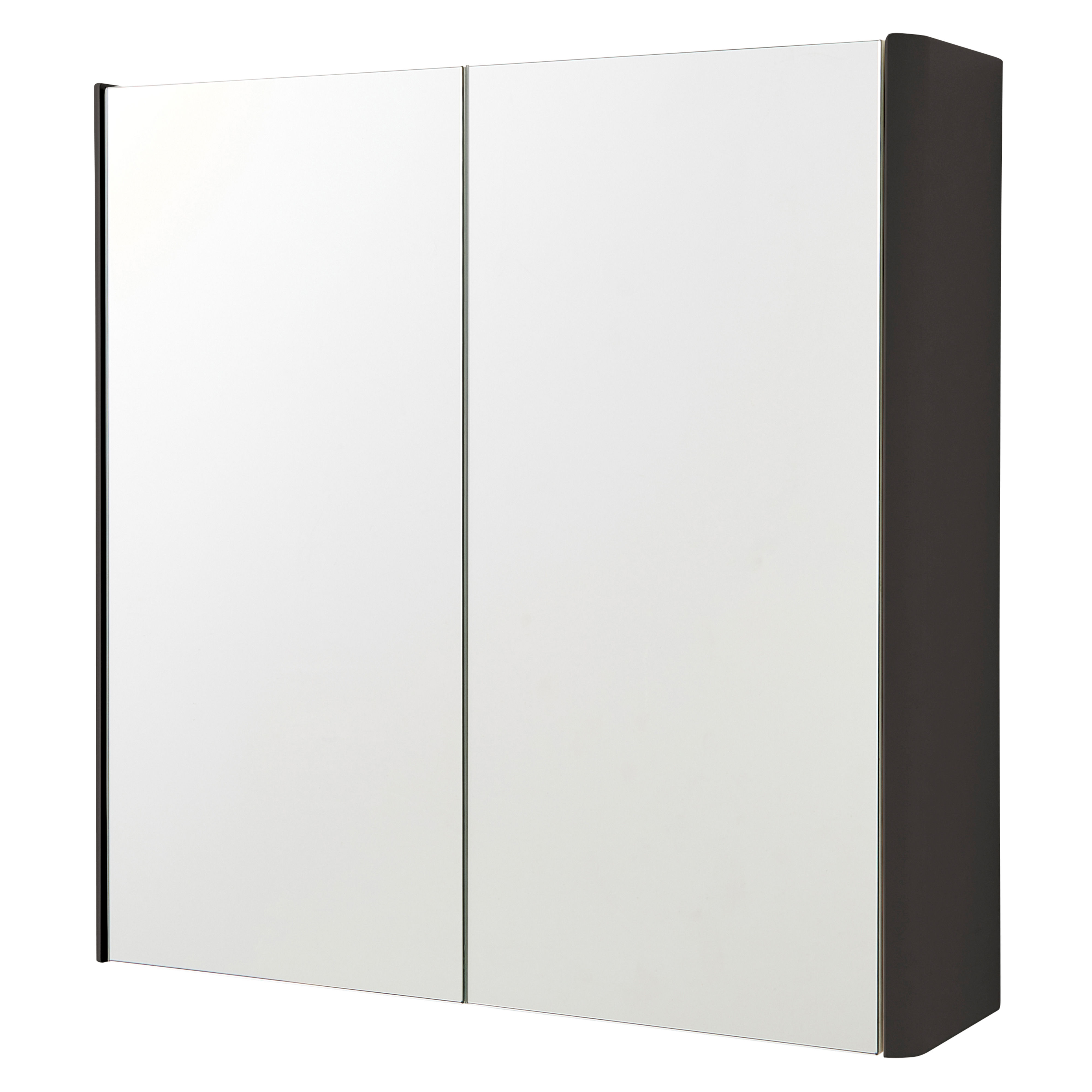 Kartell K-Vit Arc Mirrored Bathroom Cabinet Graphite 600mm - ARC600MIR-G
