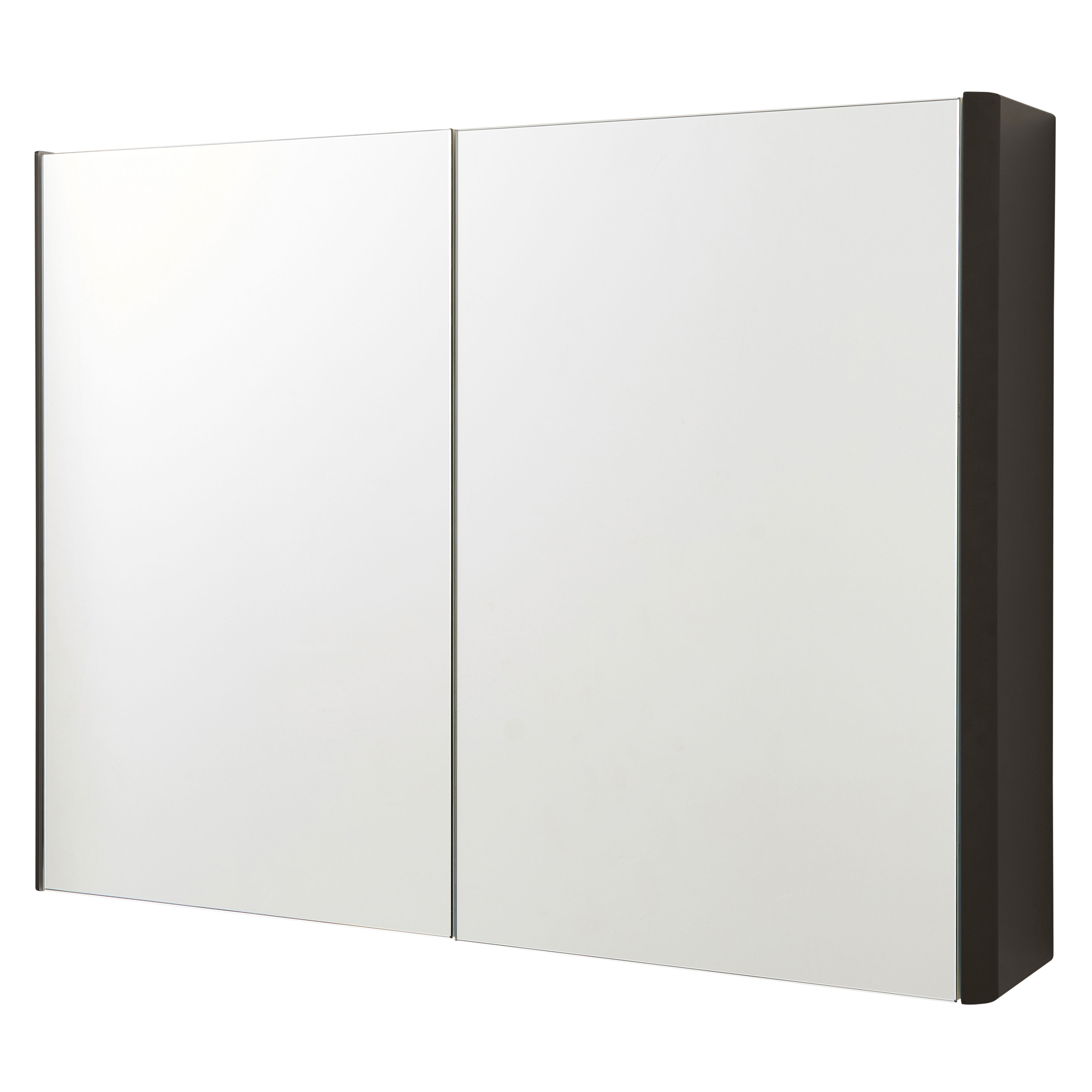 Kartell K-Vit Arc Mirrored Bathroom Cabinet Graphite 800mm - ARC800MIR-G