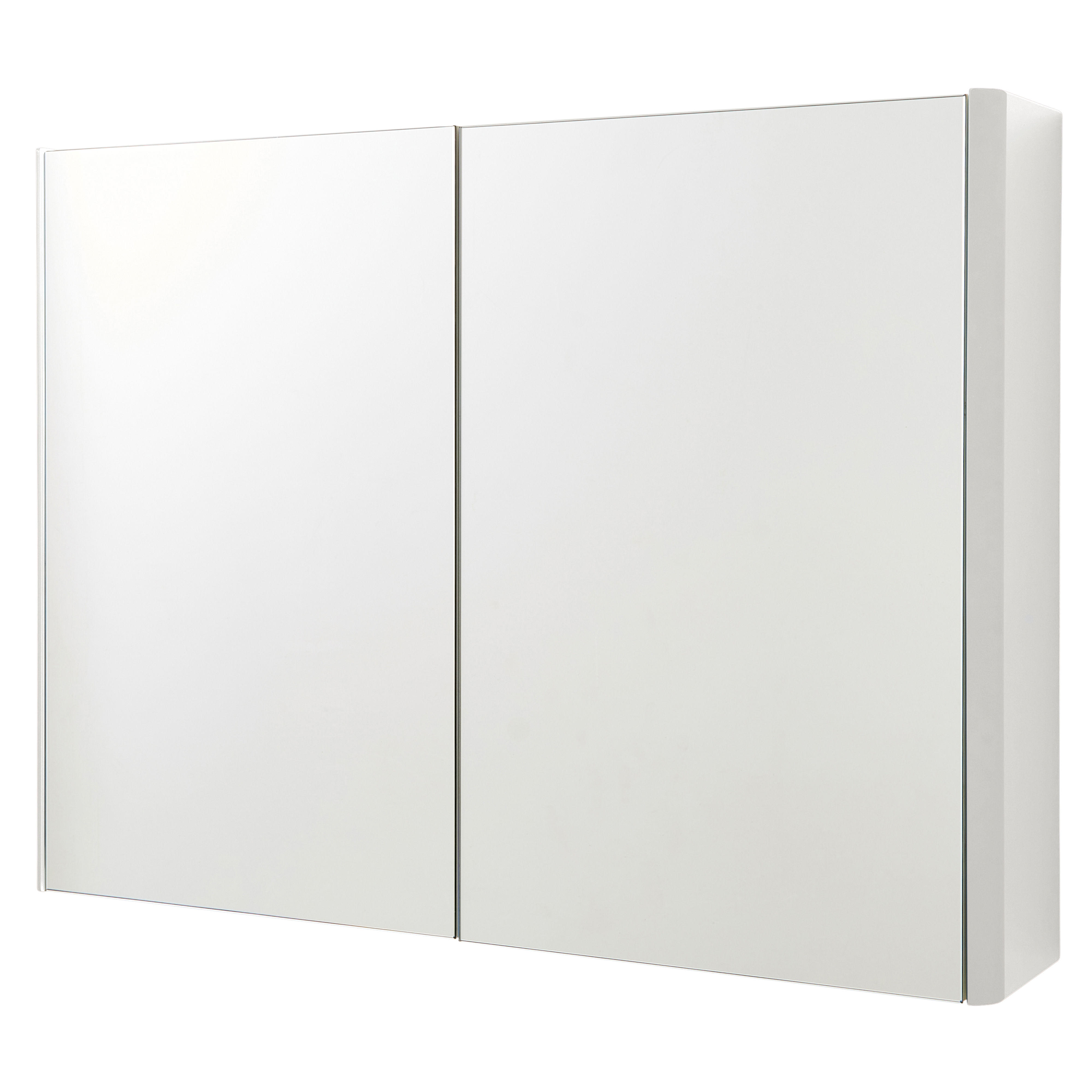Kartell K-Vit Arc Mirrored Bathroom Cabinet White 800mm - ARC800MIR-W