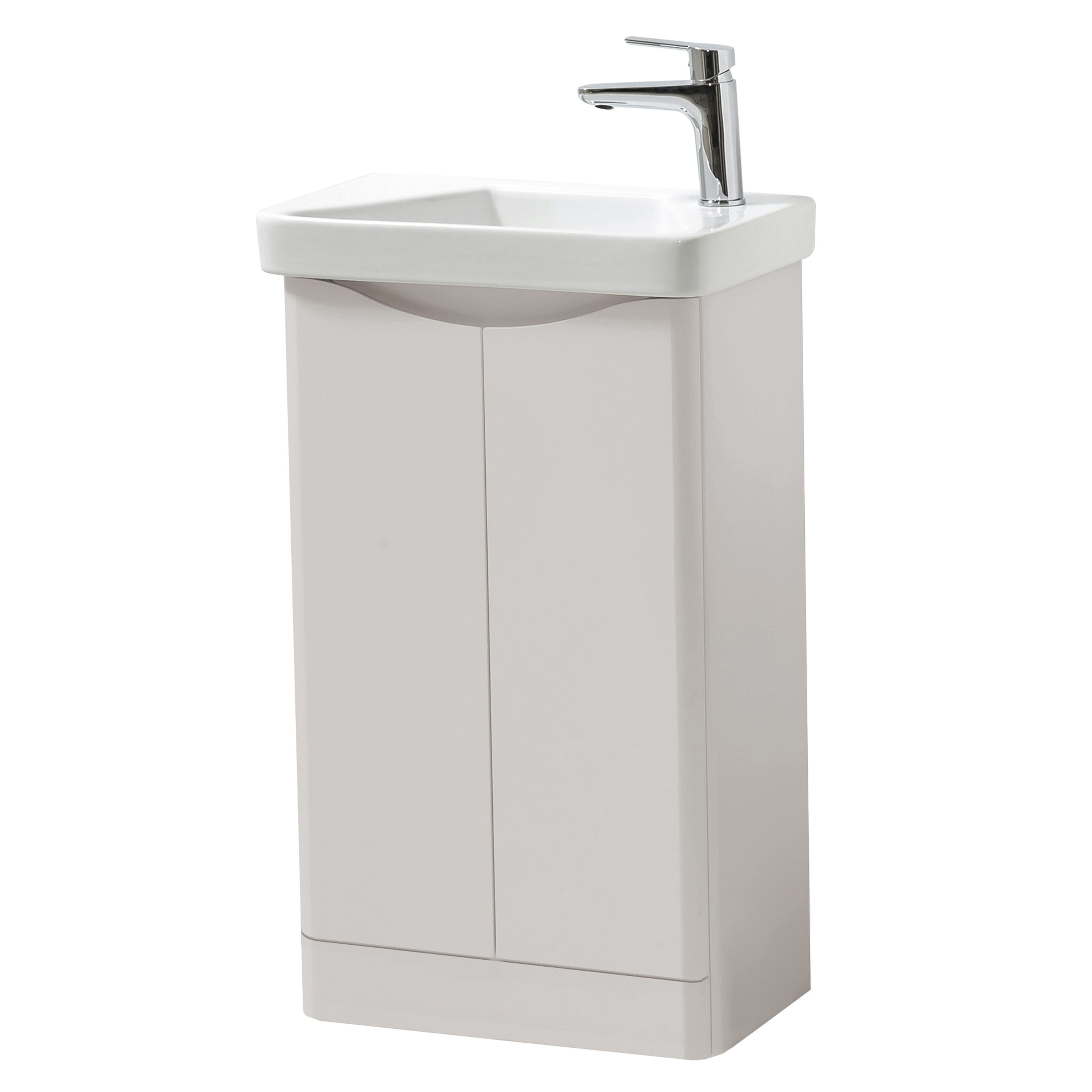 Kartell K-Vit Arc Floor Standing 2 Door Cloakroom Vanity Unit Cashmere 500mm - ARCLOAKFS-C