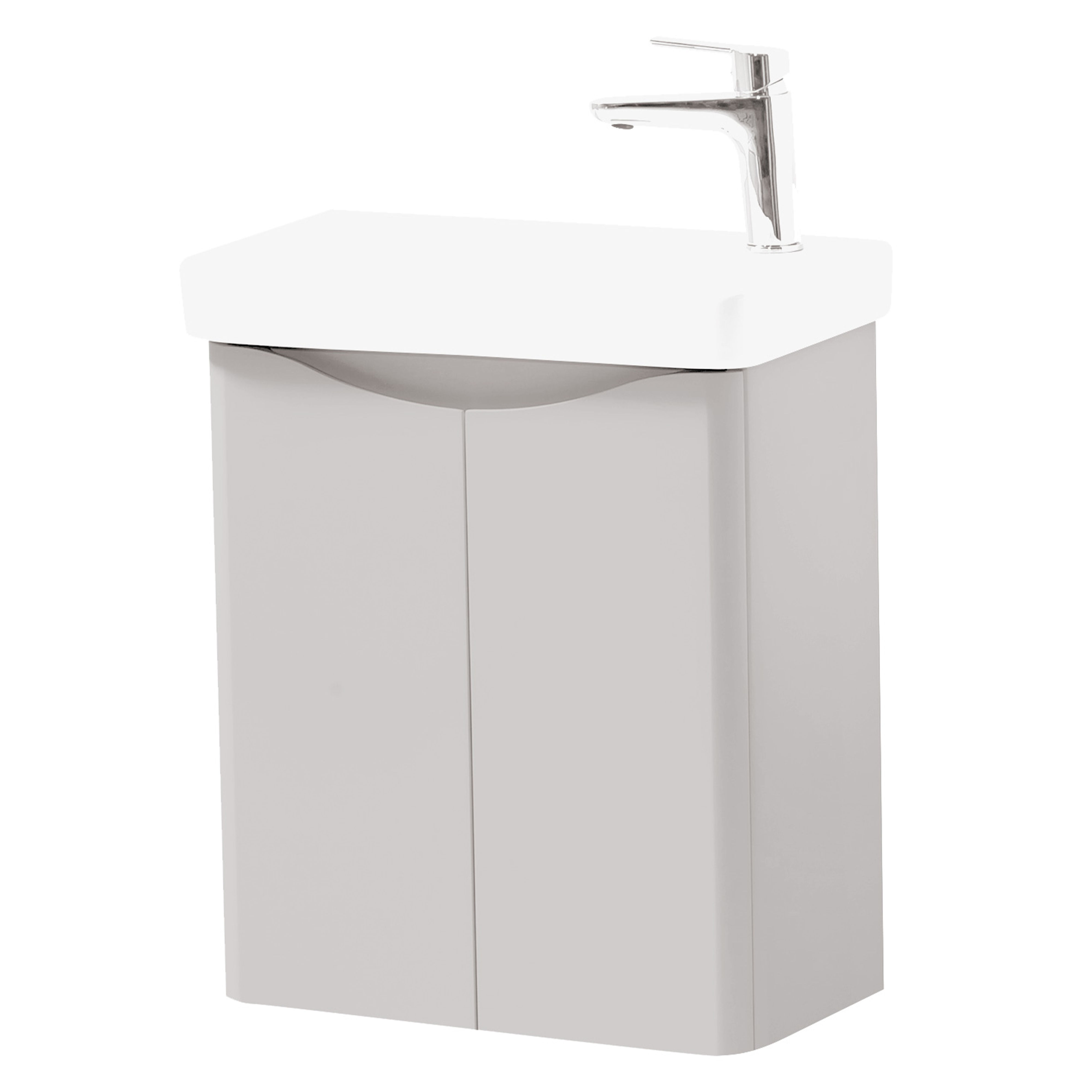 Kartell K-Vit Arc Wall Mounted 2 Door Cloakroom Vanity Unit Cashmere 500mm - ARCLOAKWM-C