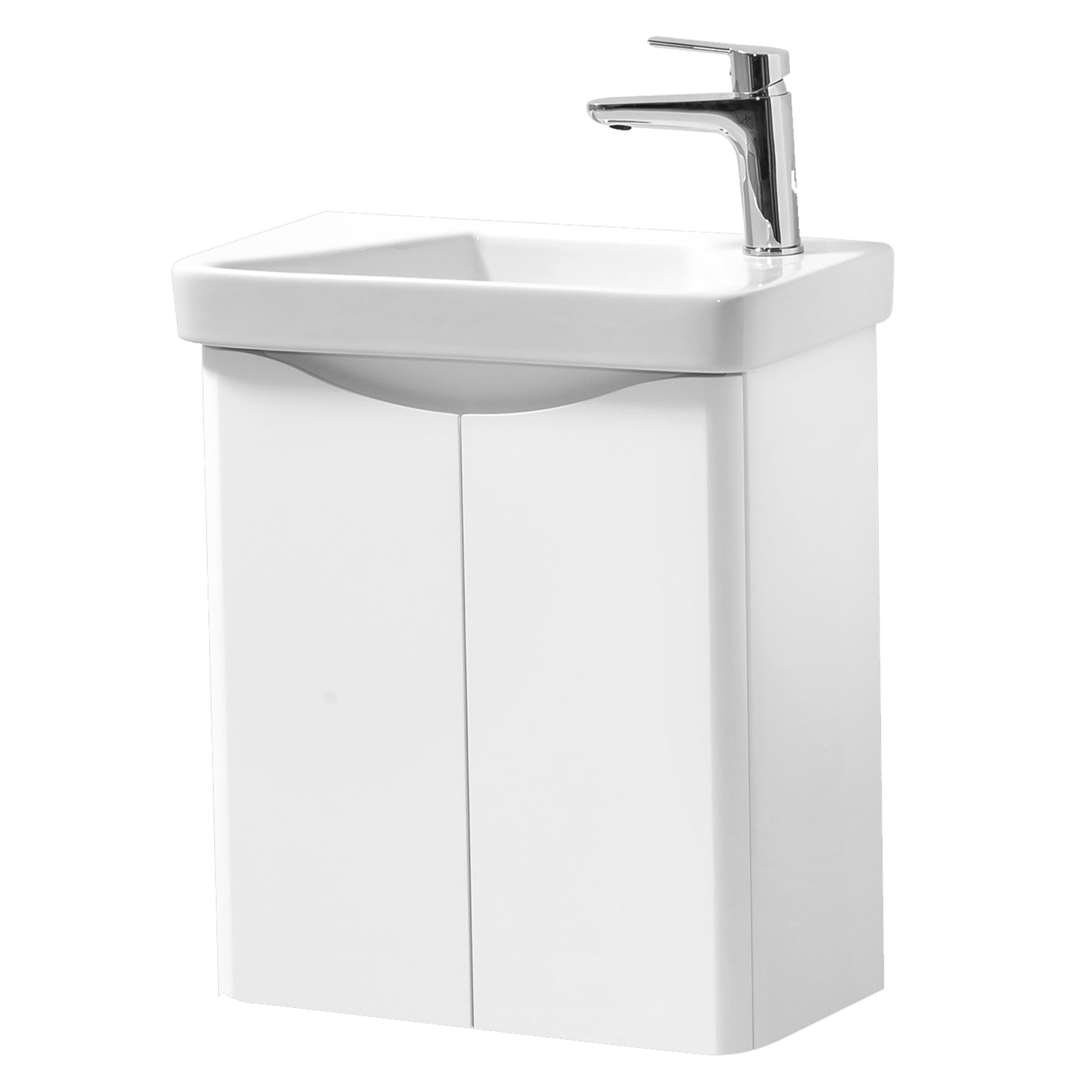 Kartell K-Vit Arc Wall Mounted 2 Door Cloakroom Vanity Unit White 500mm - ARCLOAKWM-W