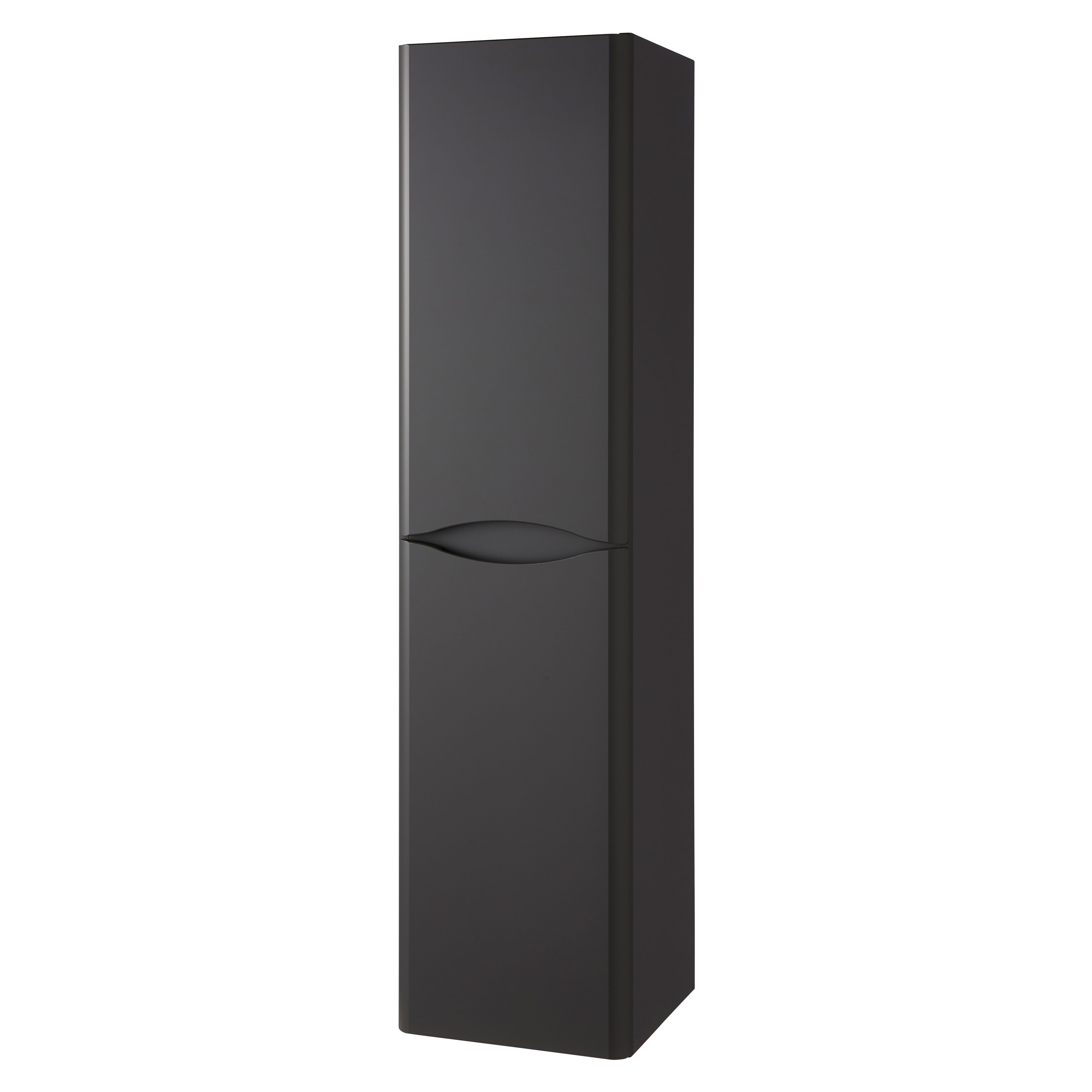Kartell K-Vit Arc Wall Mounted Bathroom Tall Side Unit Graphite 1400mm - ARCWMTU-G