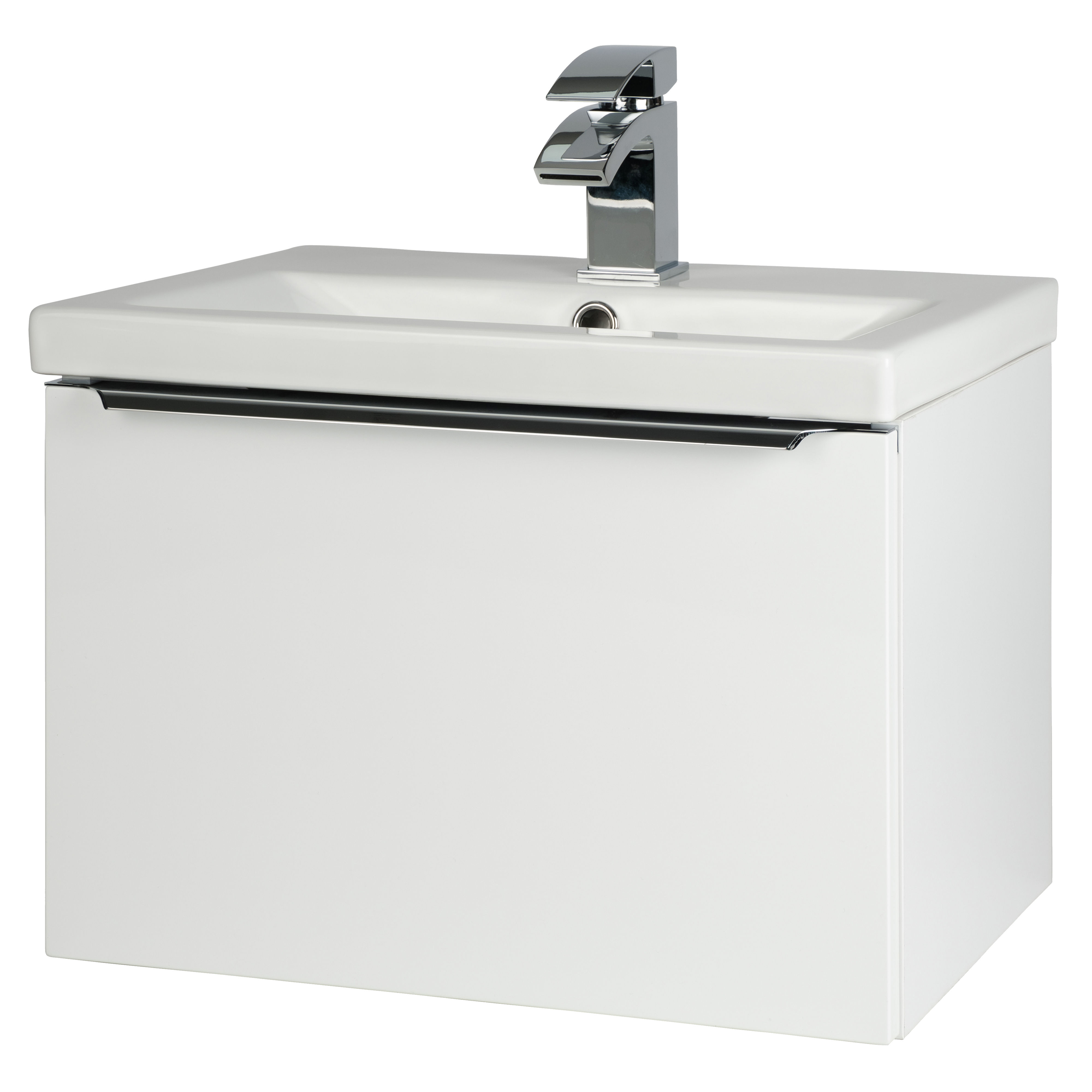 Kartell K-Vit Kore Wall Mounted 1 Drawer Bathroom Vanity Unit White 500mm - KOR500WM-W