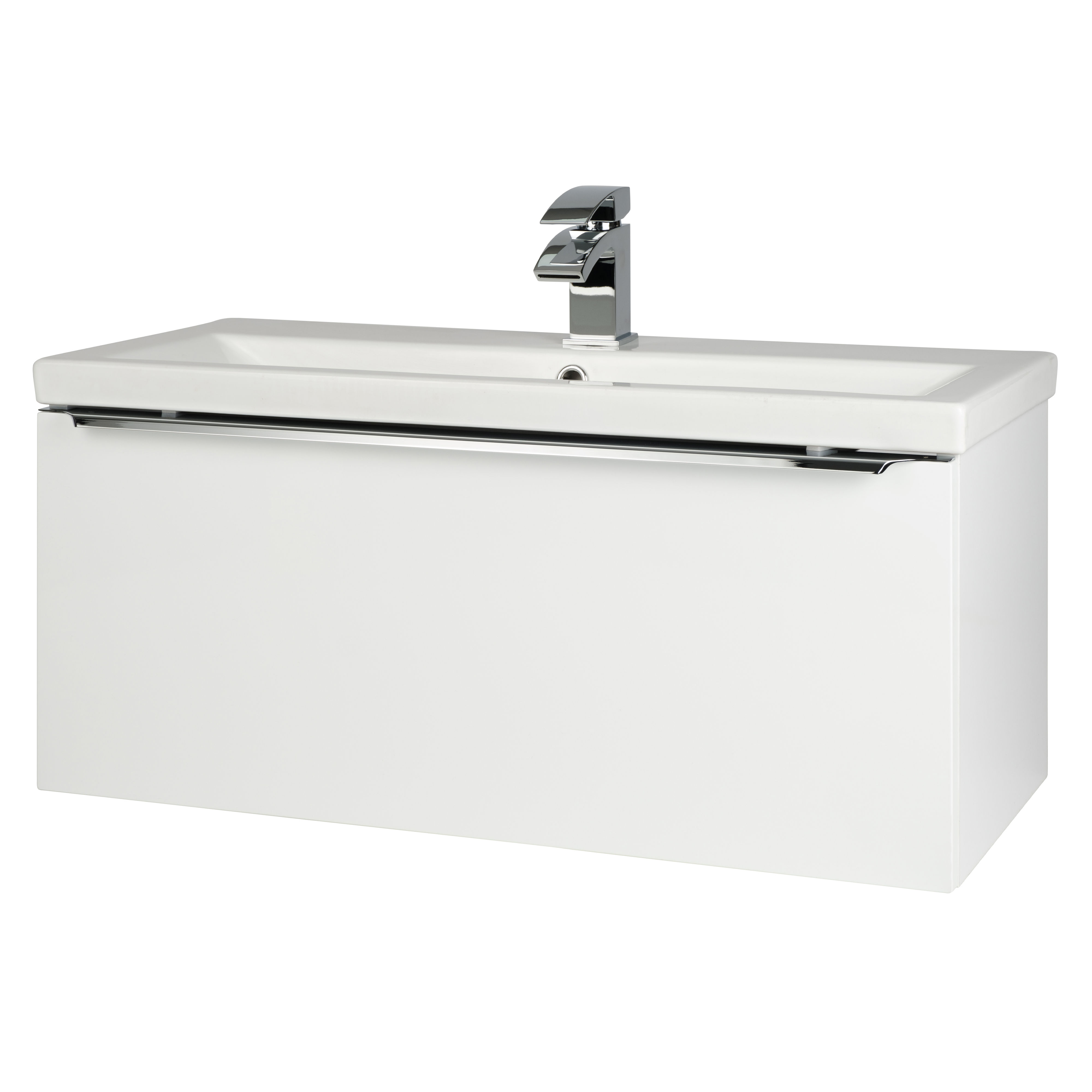 Kartell K-Vit Kore Wall Mounted 1 Drawer Bathroom Vanity Unit White 800mm - KOR800WM-W