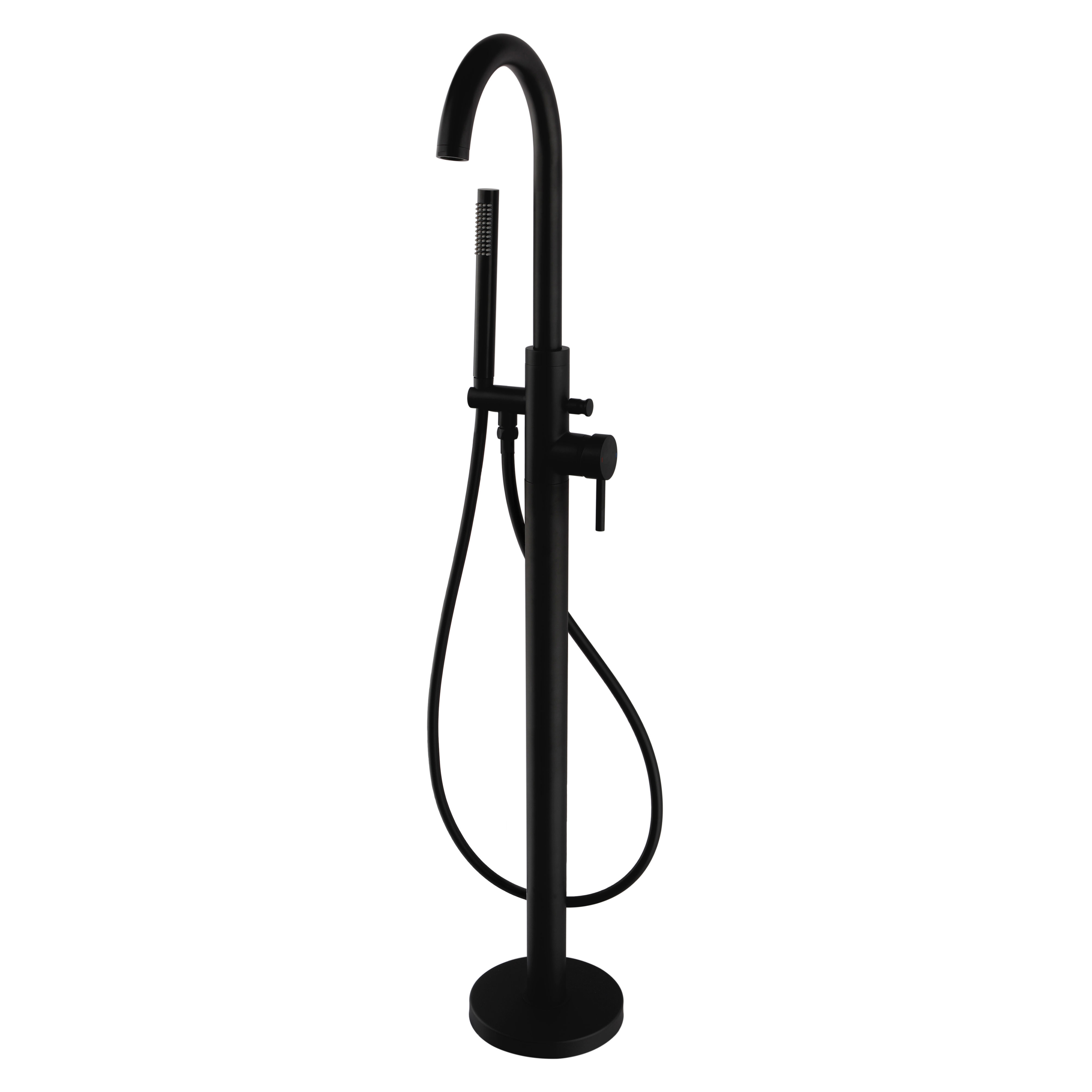 Kartell K-Vit Nero Round Freestanding Bath Shower Mixer Tap - TAP413NR