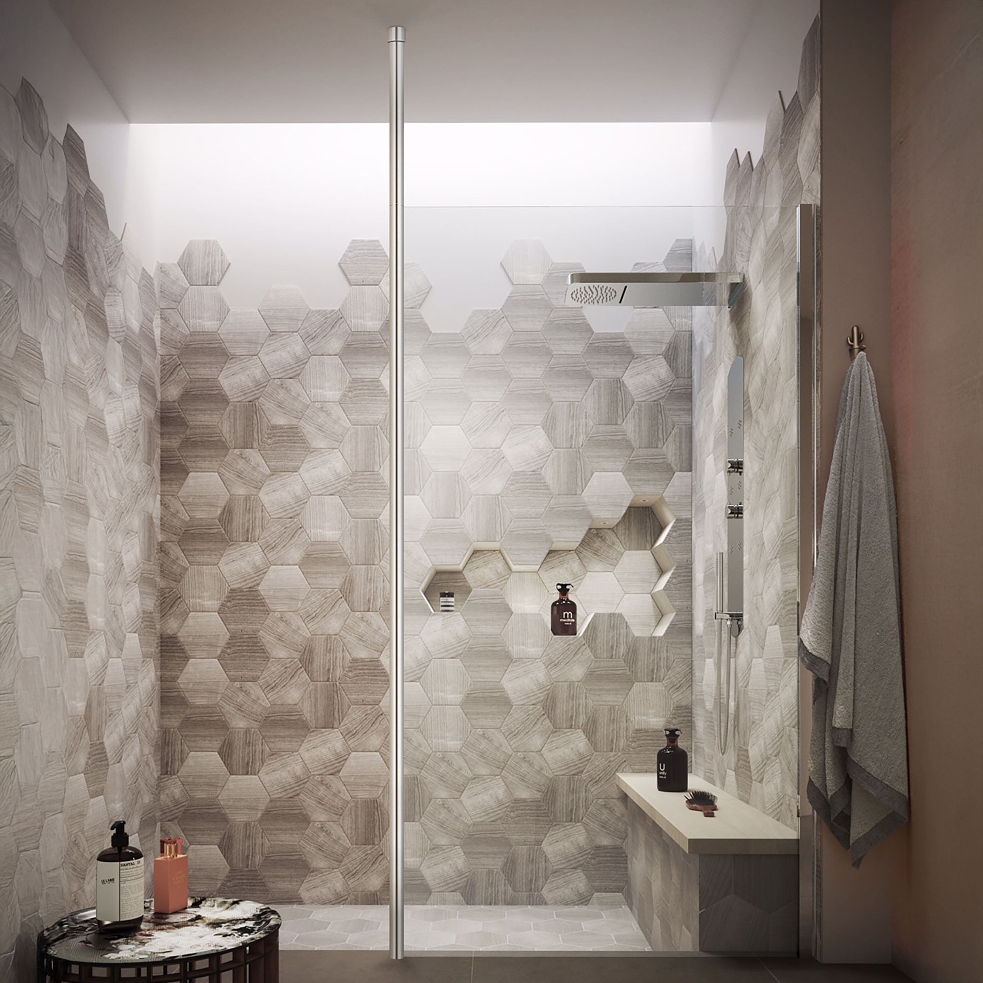 Kartell K-Vit KV8 Wet Room Screen Ceiling Post 100mm x 2000mm