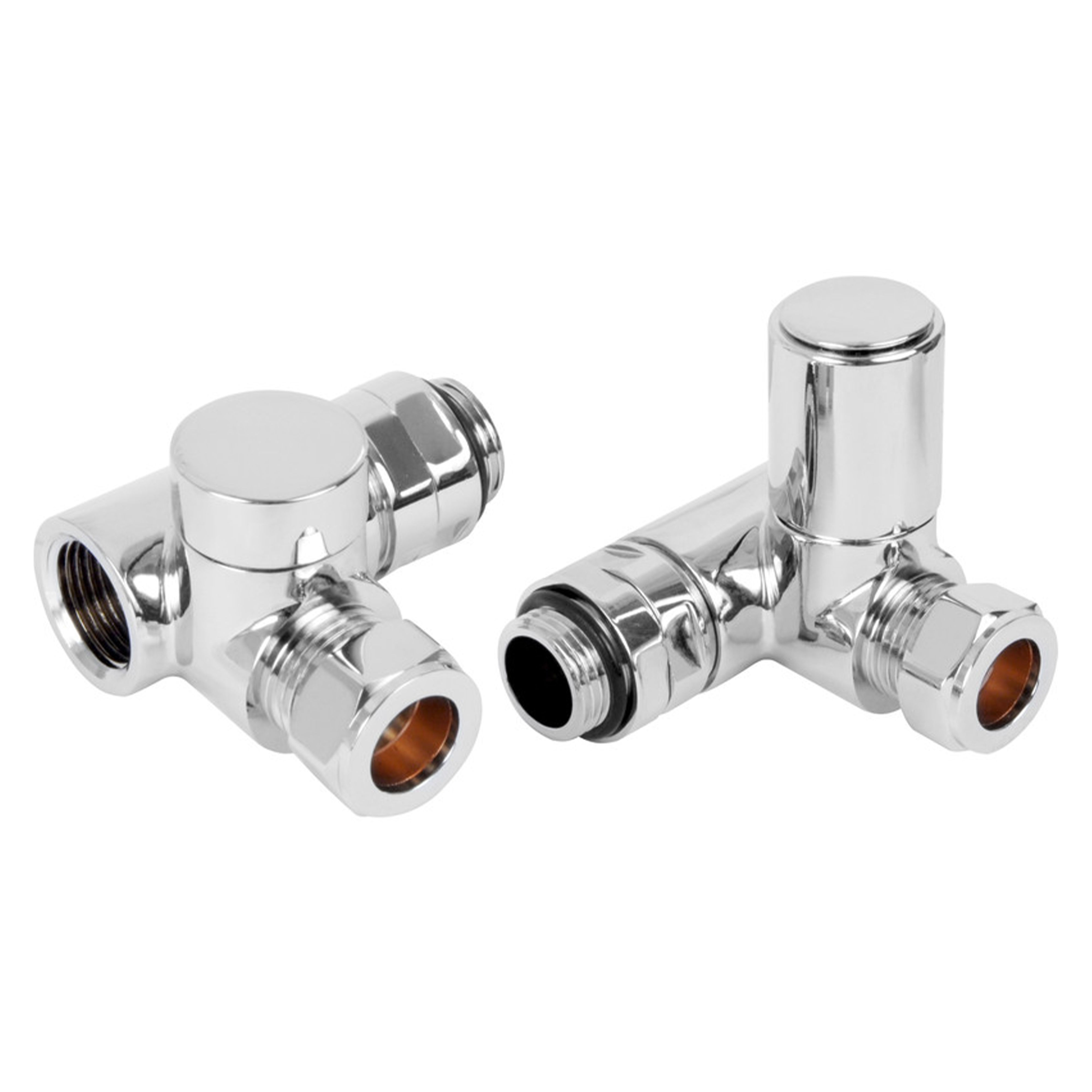 Kartell K-Rad Modern Dual Fuel Corner Valves (Pair) Chrome 15mm
