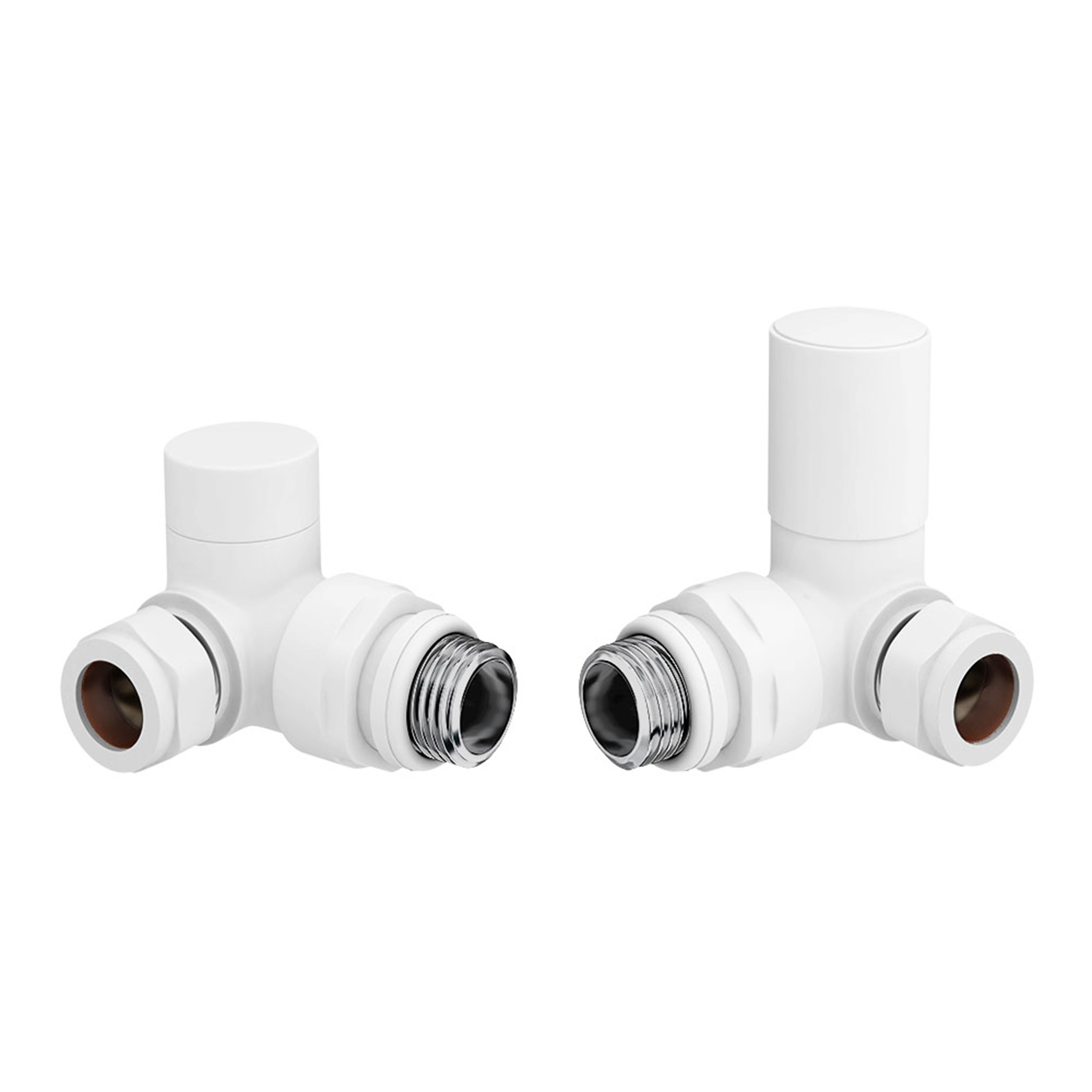 Kartell K-Rad Modern Corner Valves (Pair) White 15mm