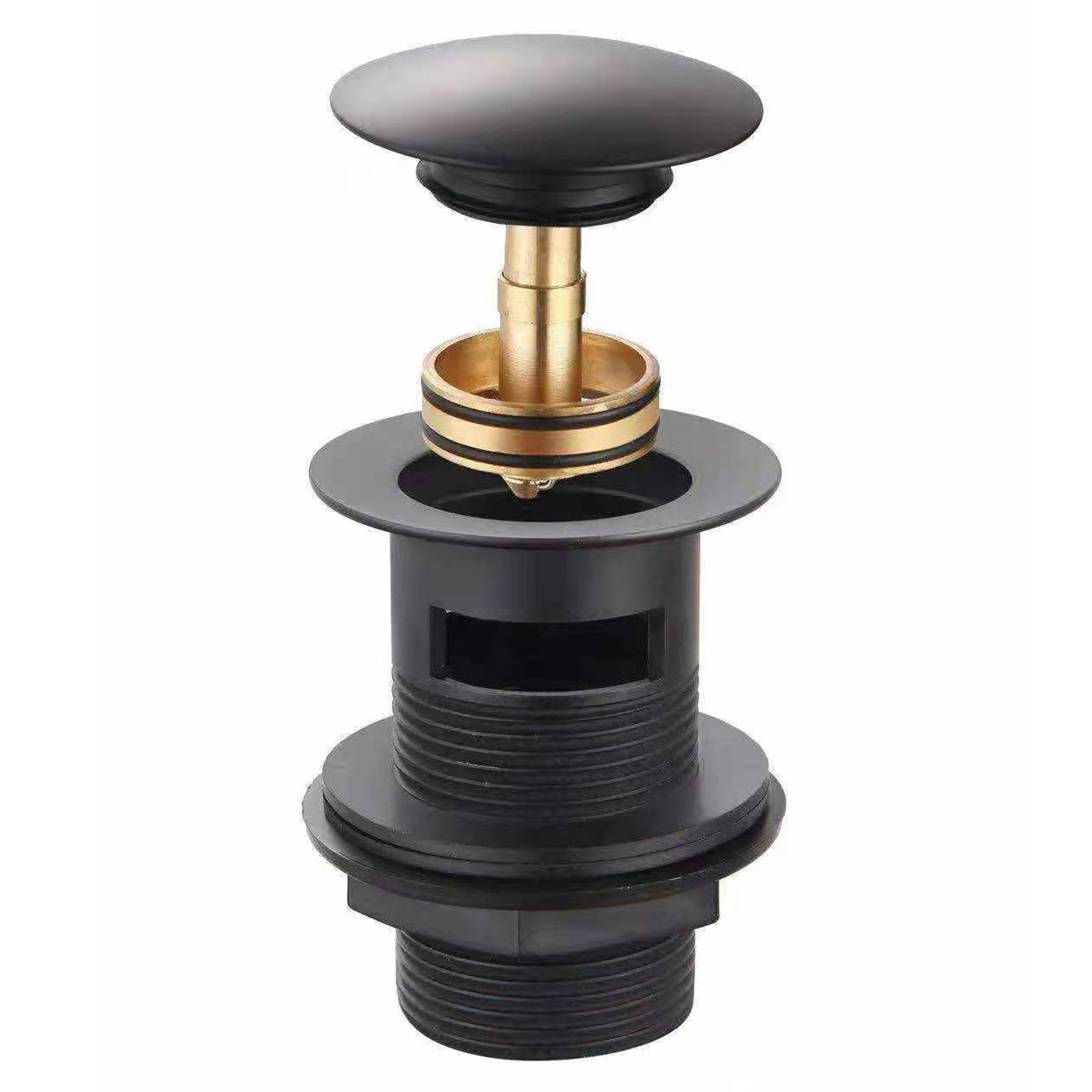 Kartell K-Vit Nero Slotted Sprung Plug Basin Waste Black - WAS040