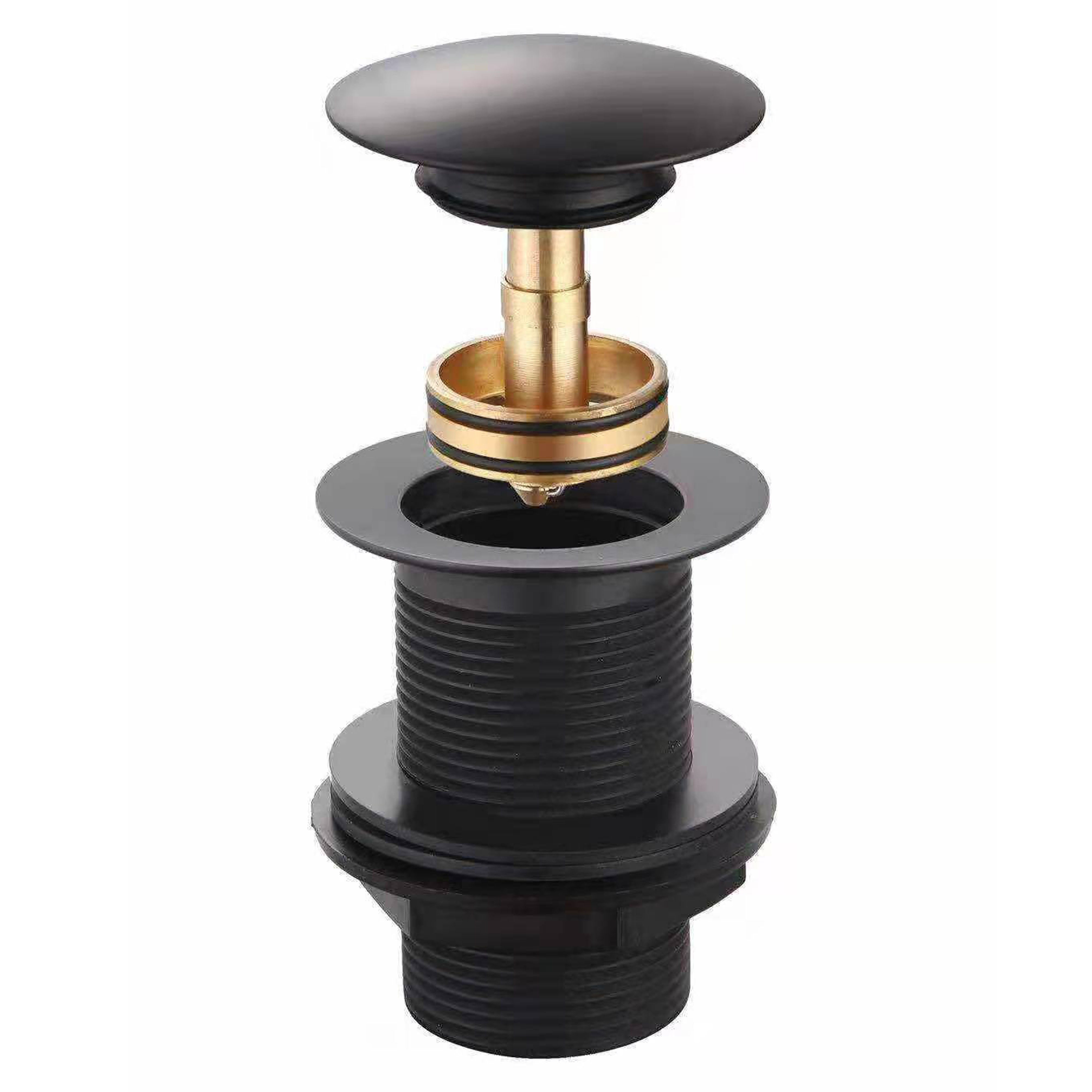 Kartell K-Vit Nero Unslotted Sprung Plug Basin Waste Black - WAS041