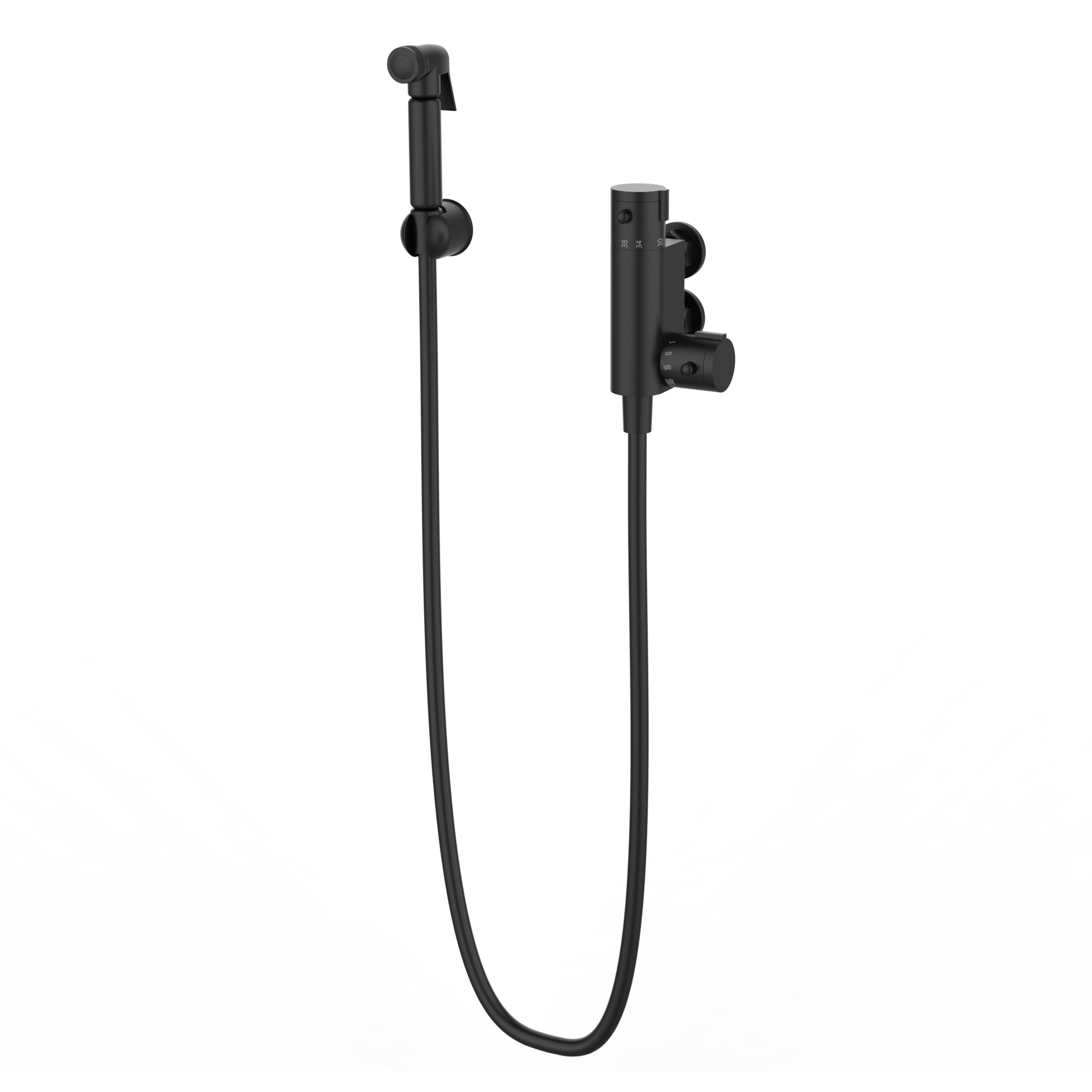 Kartell K-Vit Nero Douche Kit with Thermostatic Mixing Valve and Spray Head - SHO059DN