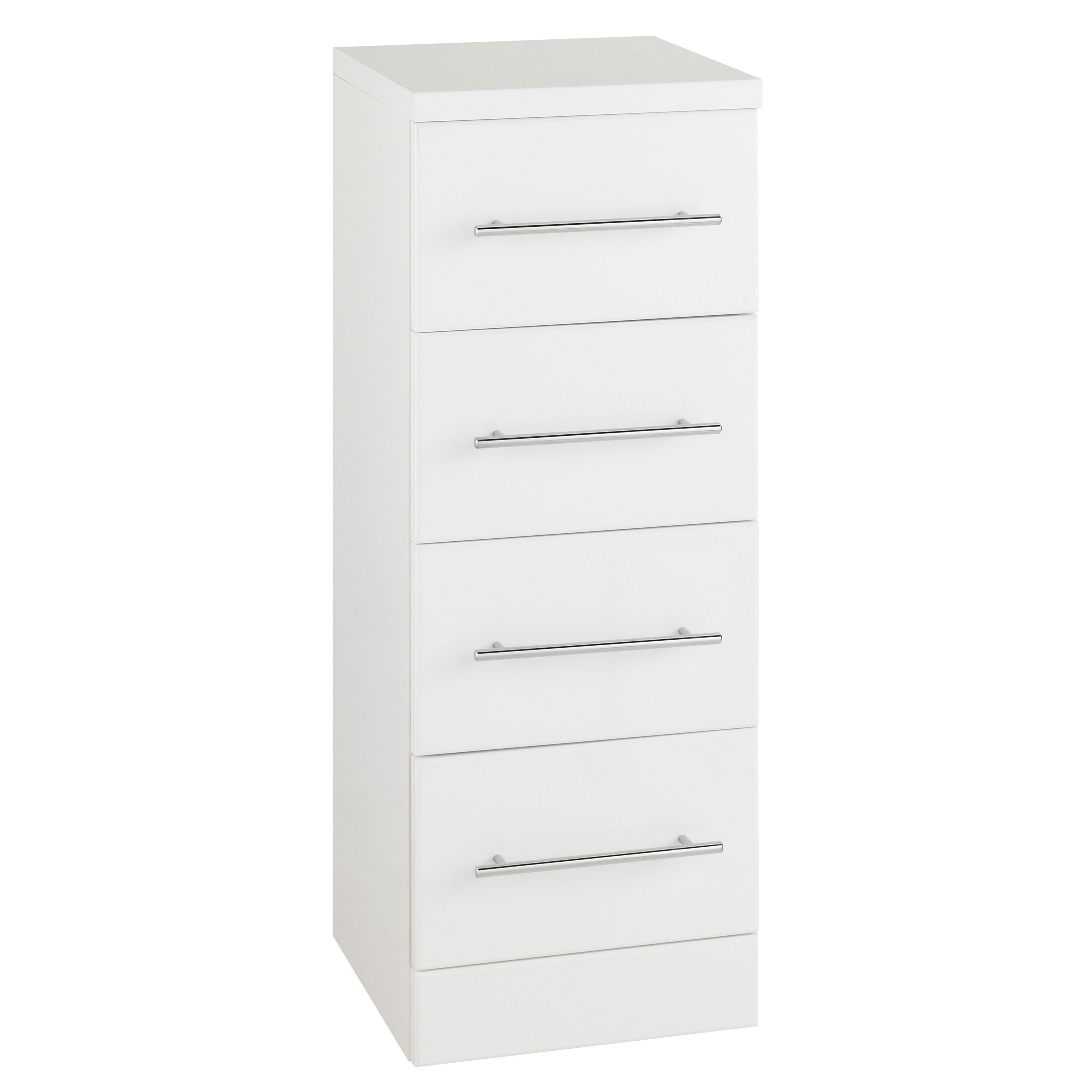 Kartell K-Vit Impakt Floor Standing 4 Drawer Bathroom Unit White 300mm - IMP300DU